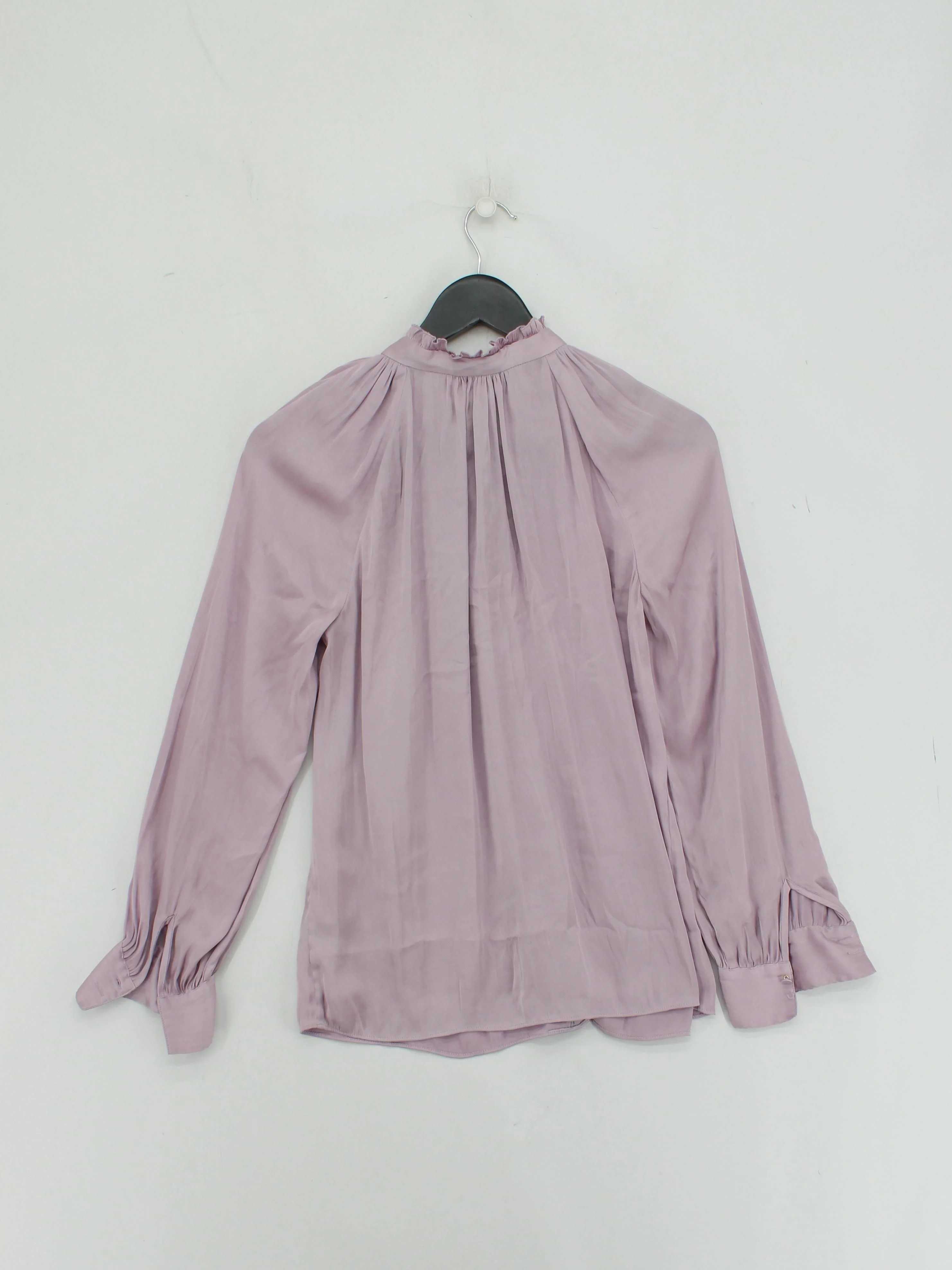 Jigsaw Women's Blouse M Purple 100% Polyester Long Sleeve Collared Basic - Image 2