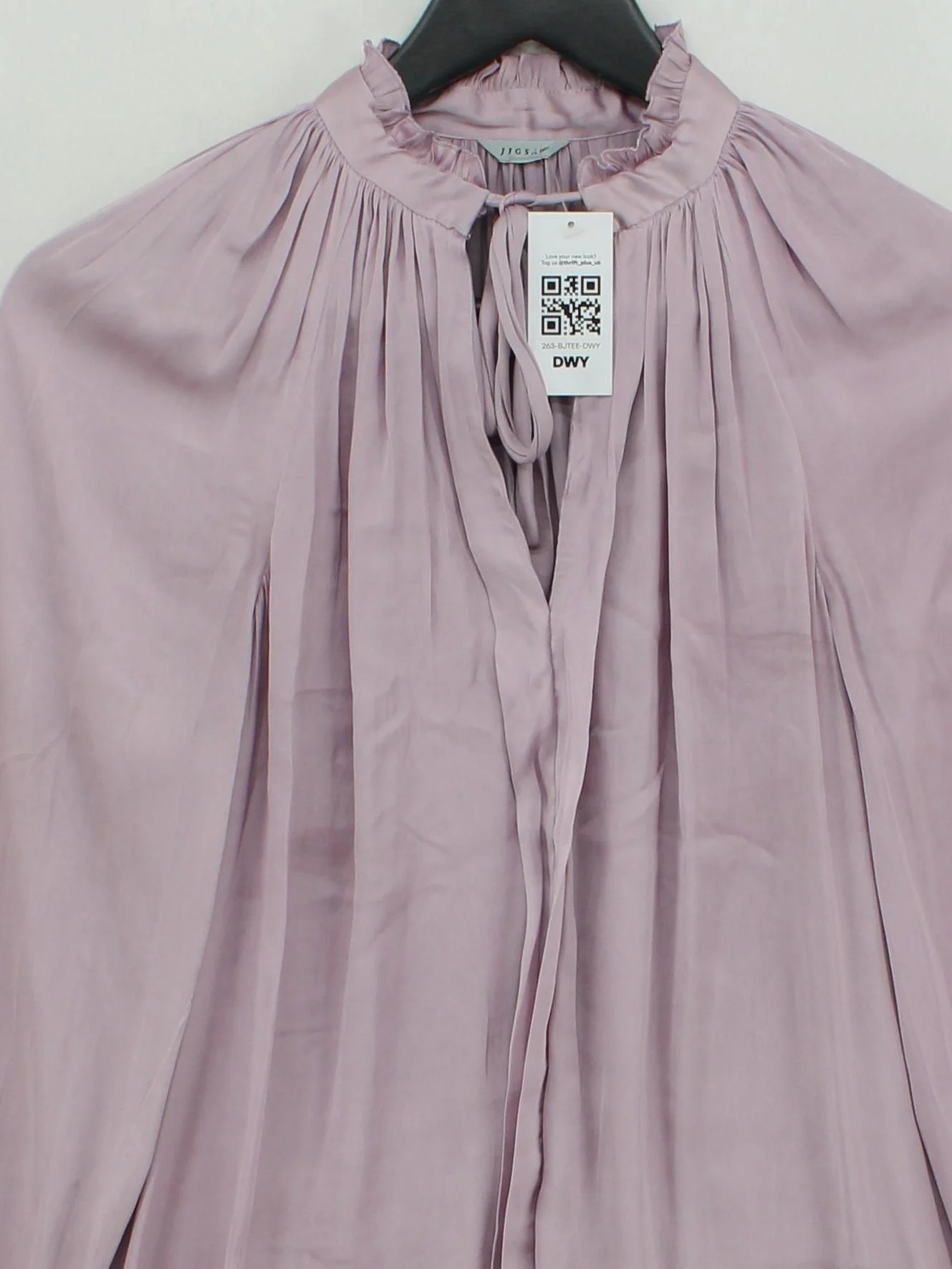Jigsaw Women's Blouse M Purple 100% Polyester Long Sleeve Collared Basic - Image 3
