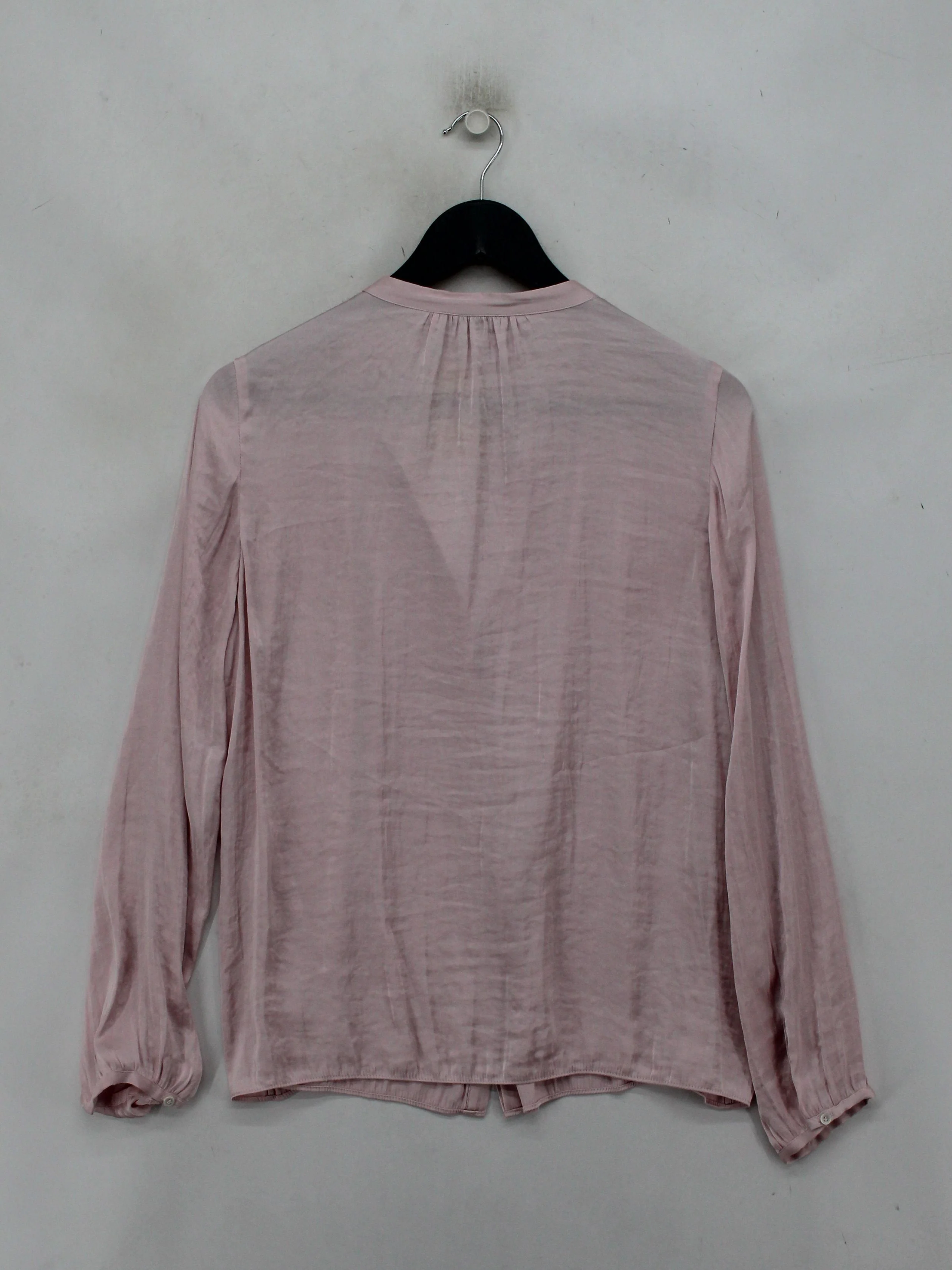 Jigsaw Women's Blouse UK 10 Pink 100% Polyester Long Sleeve V-Neck Basic - Image 2