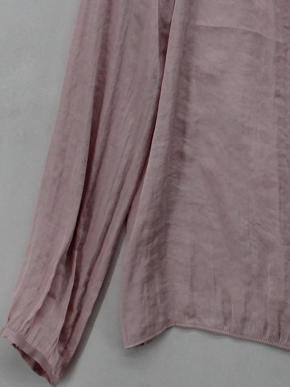 Jigsaw Women's Blouse UK 10 Pink 100% Polyester Long Sleeve V-Neck Basic - Image 4