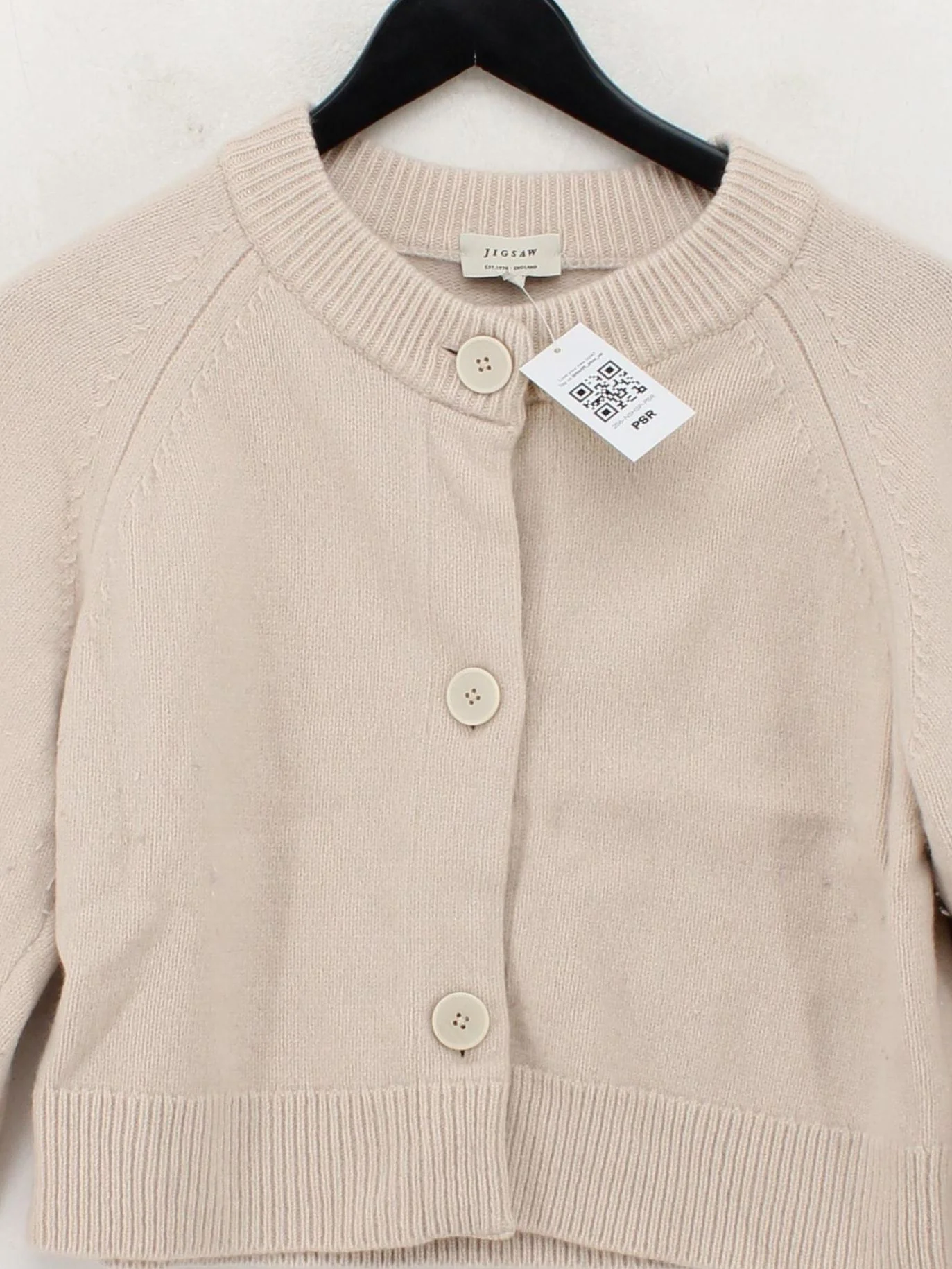 Jigsaw Women's Cardigan L Cream 100% Wool Round Neck Cardigan - Image 3
