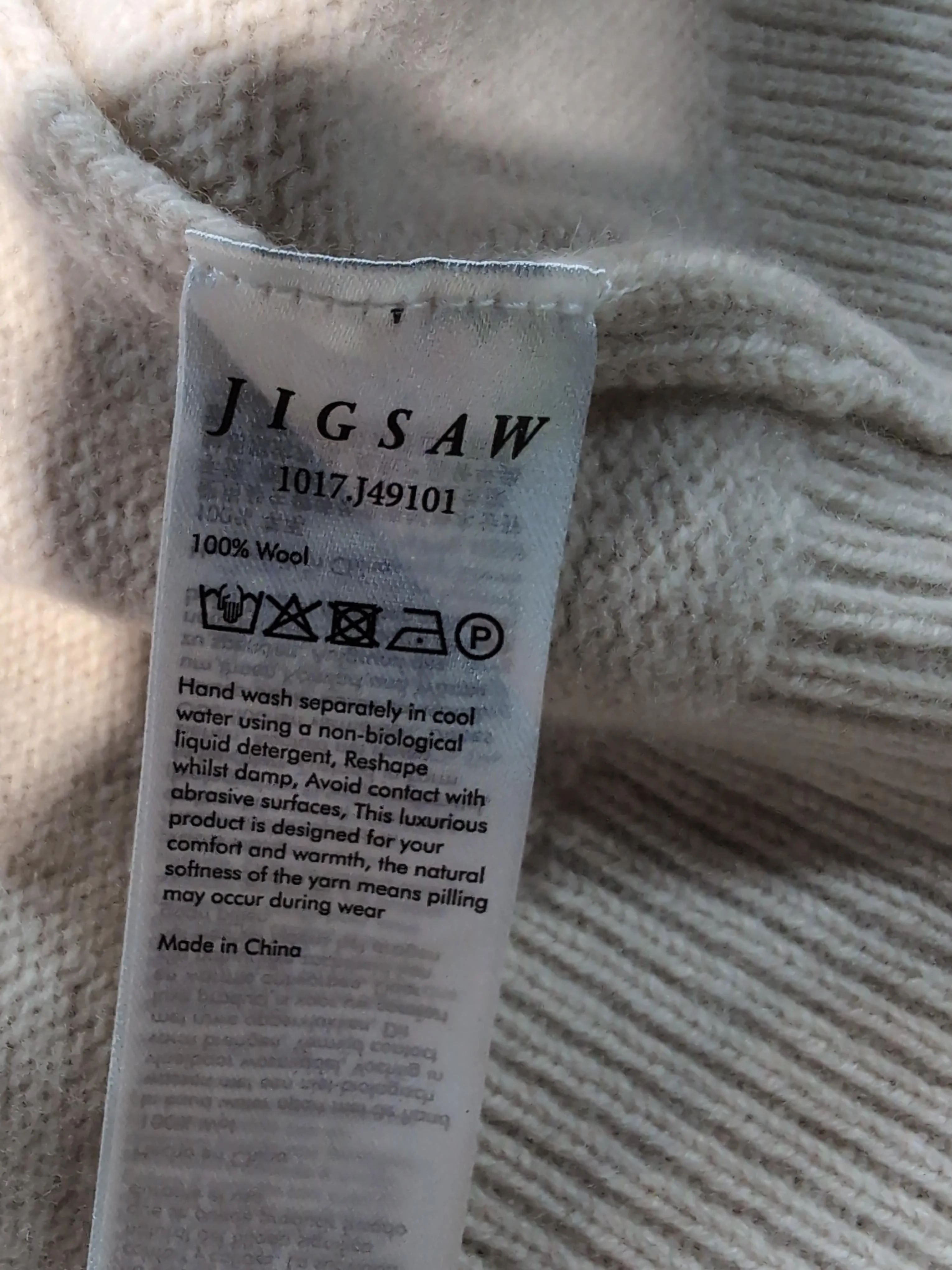 Jigsaw Women's Cardigan L Cream 100% Wool Round Neck Cardigan - Image 7
