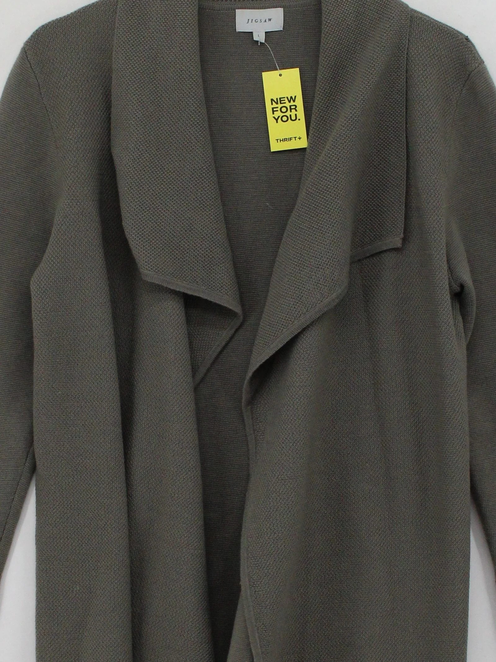 Jigsaw Women's Cardigan L Green 100% Wool Collared Cardigan - Image 3