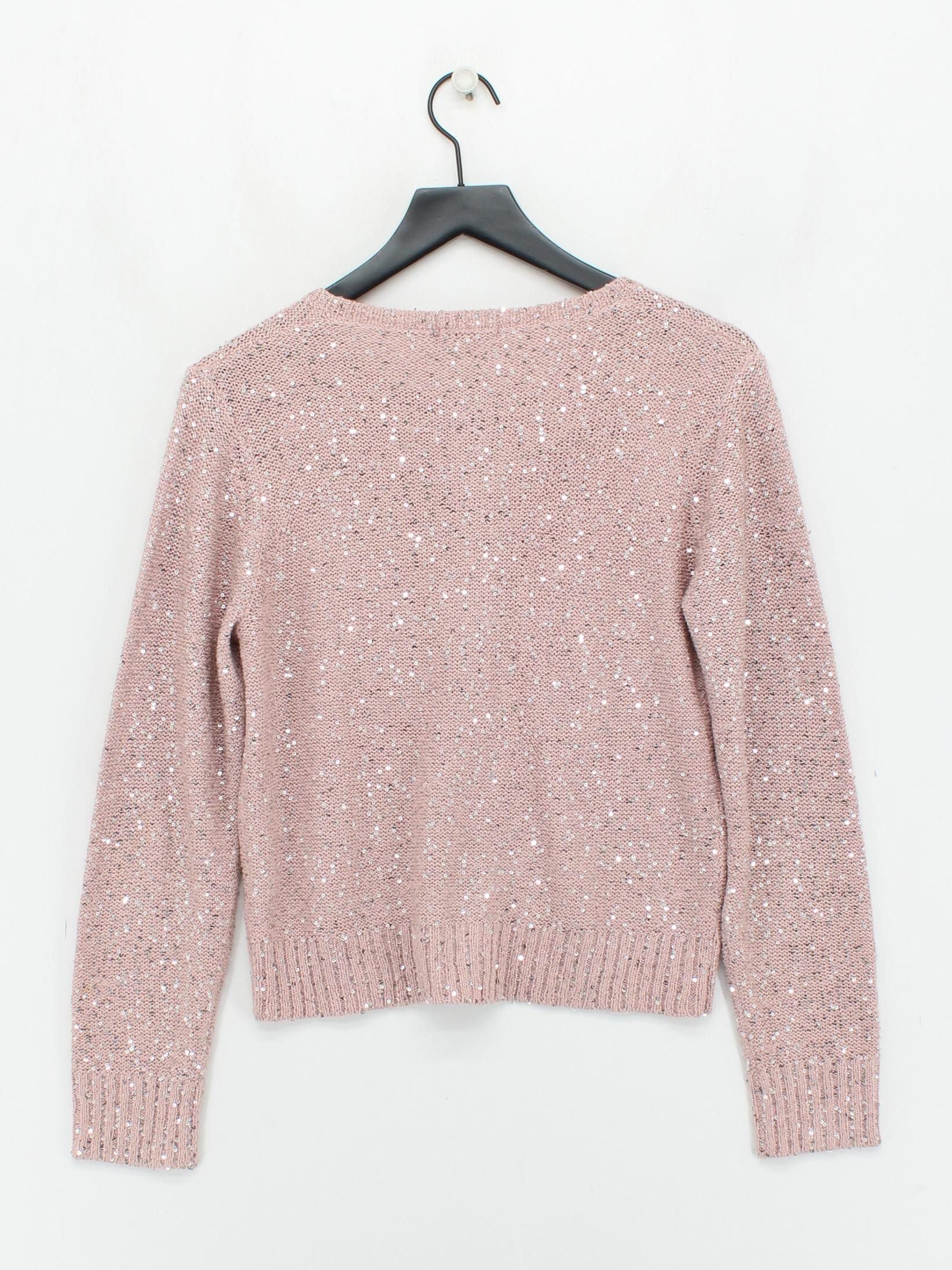 Jigsaw Women's Cardigan L Pink Polyester with Cotton Round Neck Cardigan - Image 2