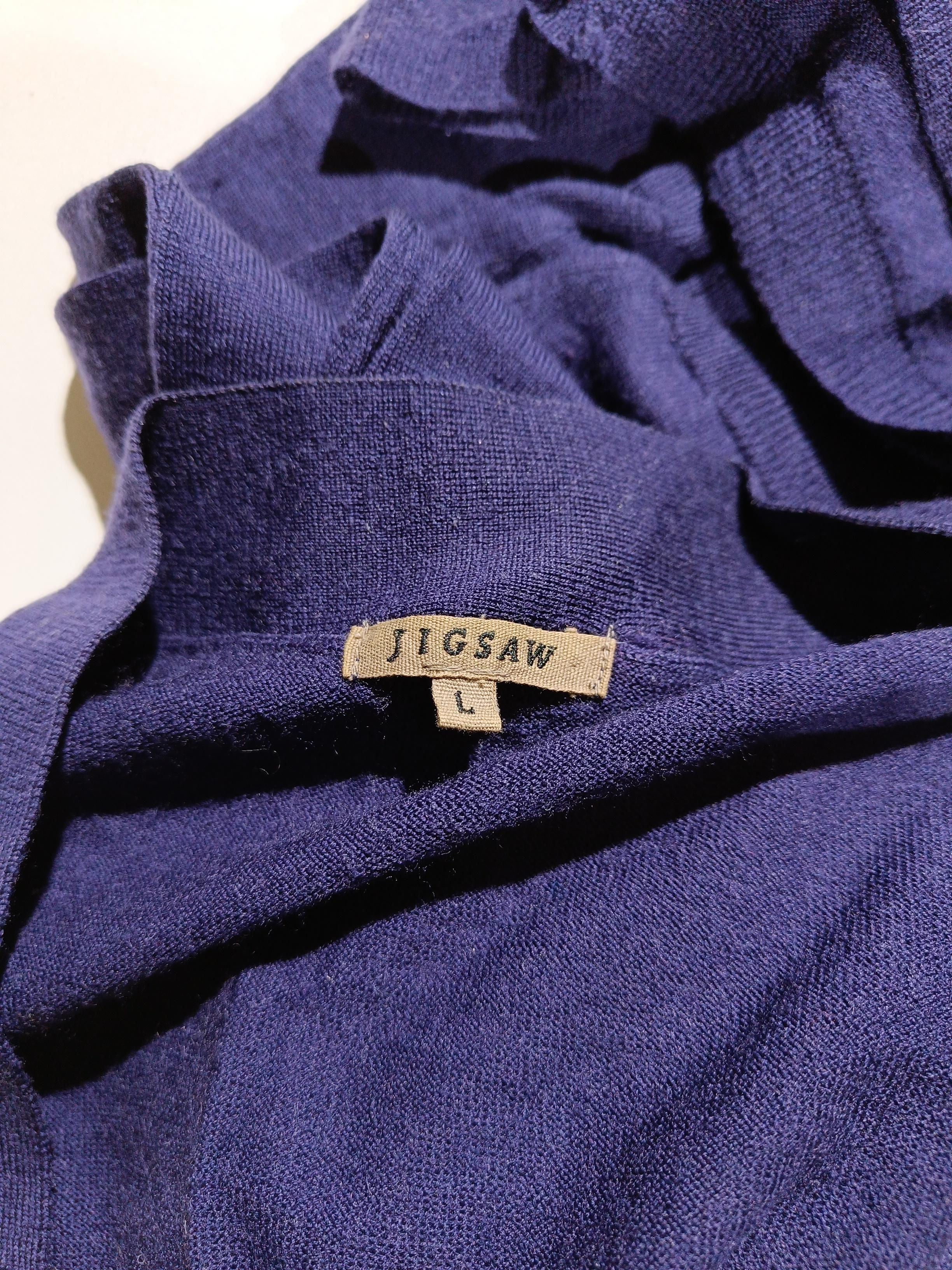 Jigsaw Women's Cardigan L Purple 100% Wool V-Neck Cardigan - Image 7