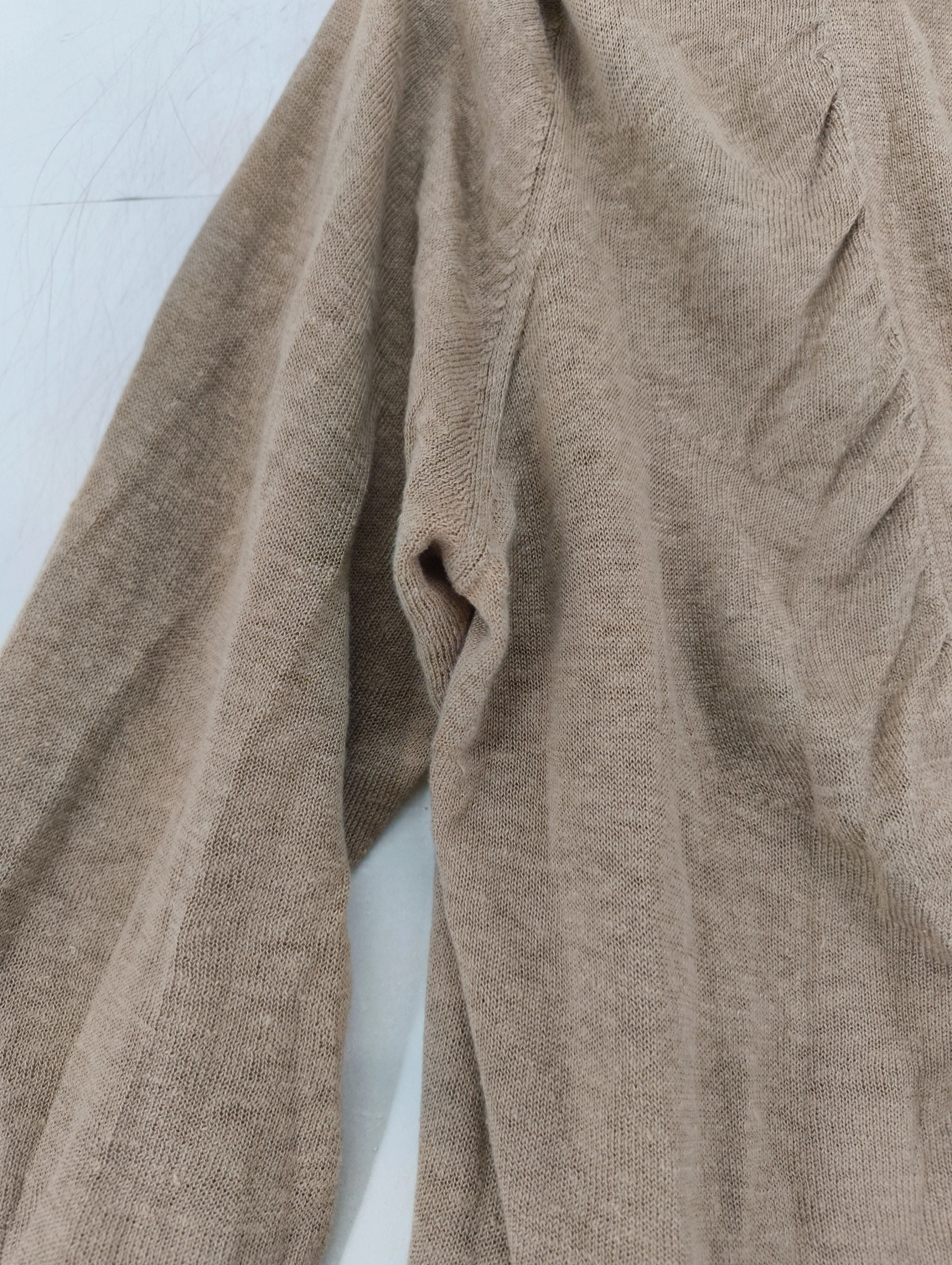 Jigsaw Women's Cardigan L Tan 100% Linen V-Neck Cardigan - Image 5