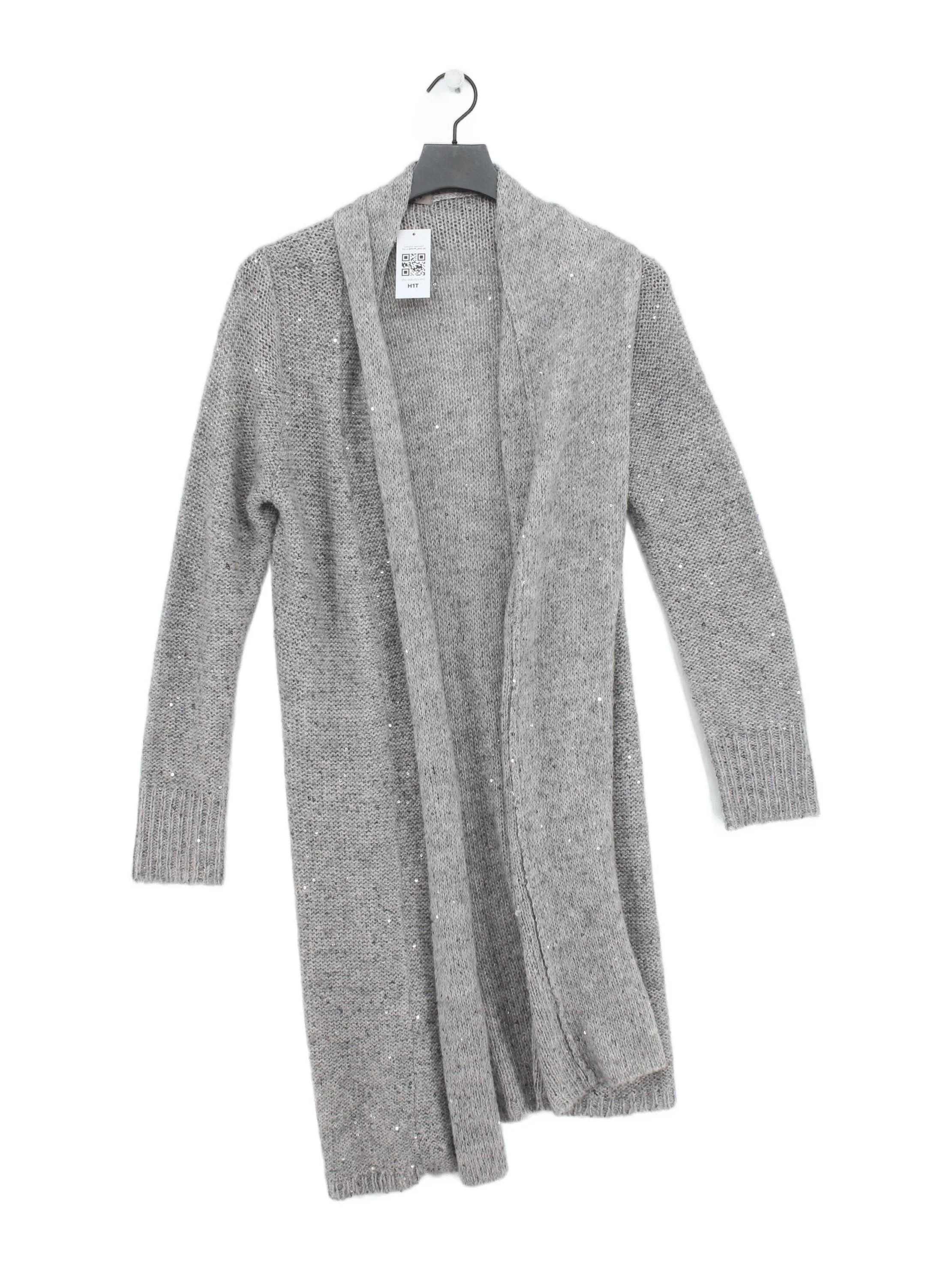 Jigsaw Women's Cardigan M Grey Acrylic with Polyester, Wool V-Neck Cardigan