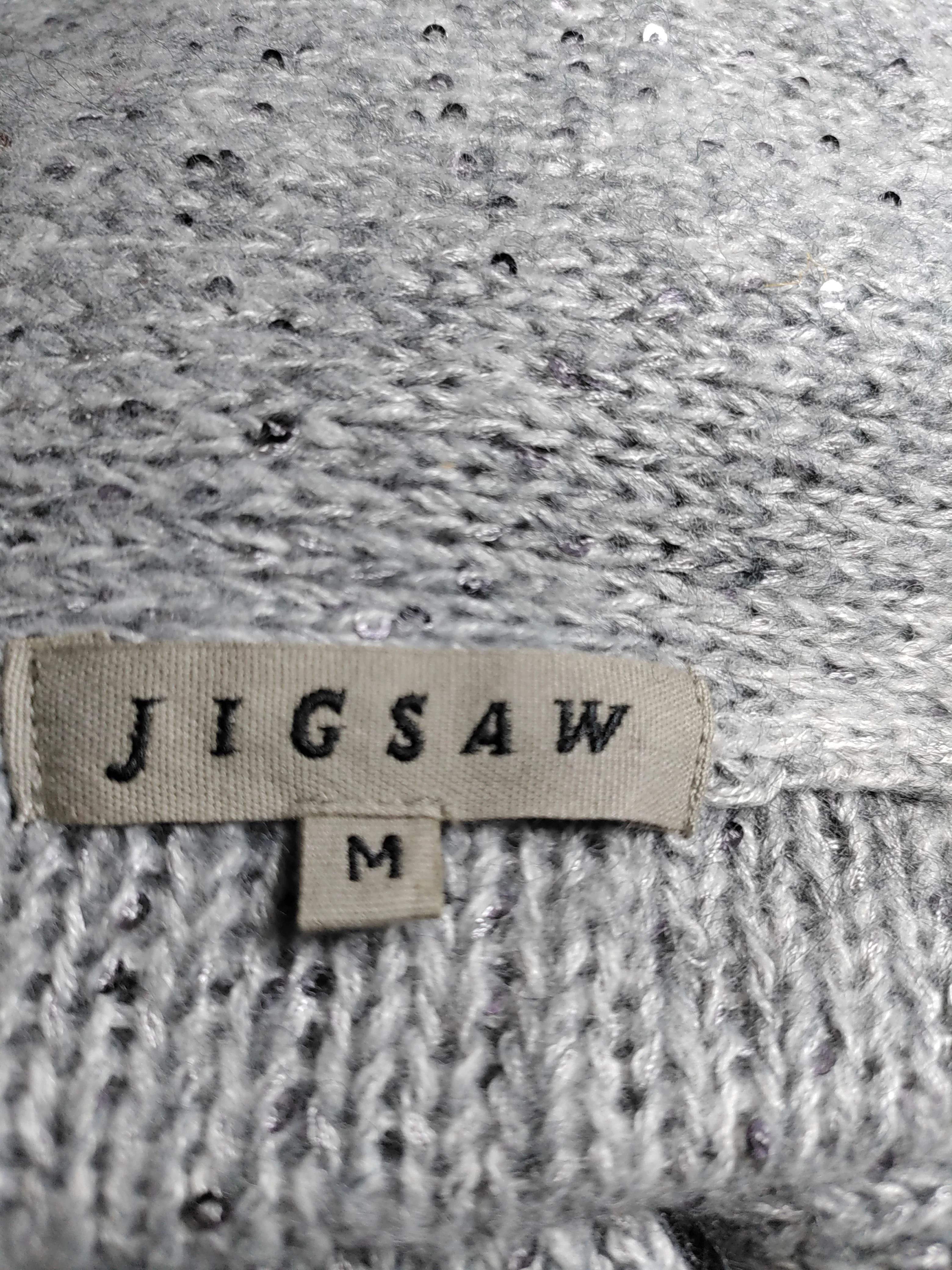 Jigsaw Women's Cardigan M Grey Acrylic with Polyester, Wool V-Neck Cardigan - Image 6