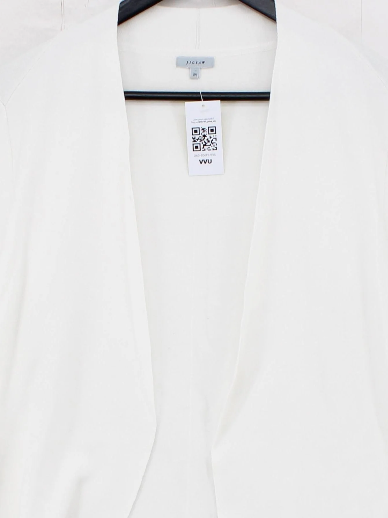 Jigsaw Women's Cardigan M White Viscose with Polyester V-Neck Cardigan - Image 3