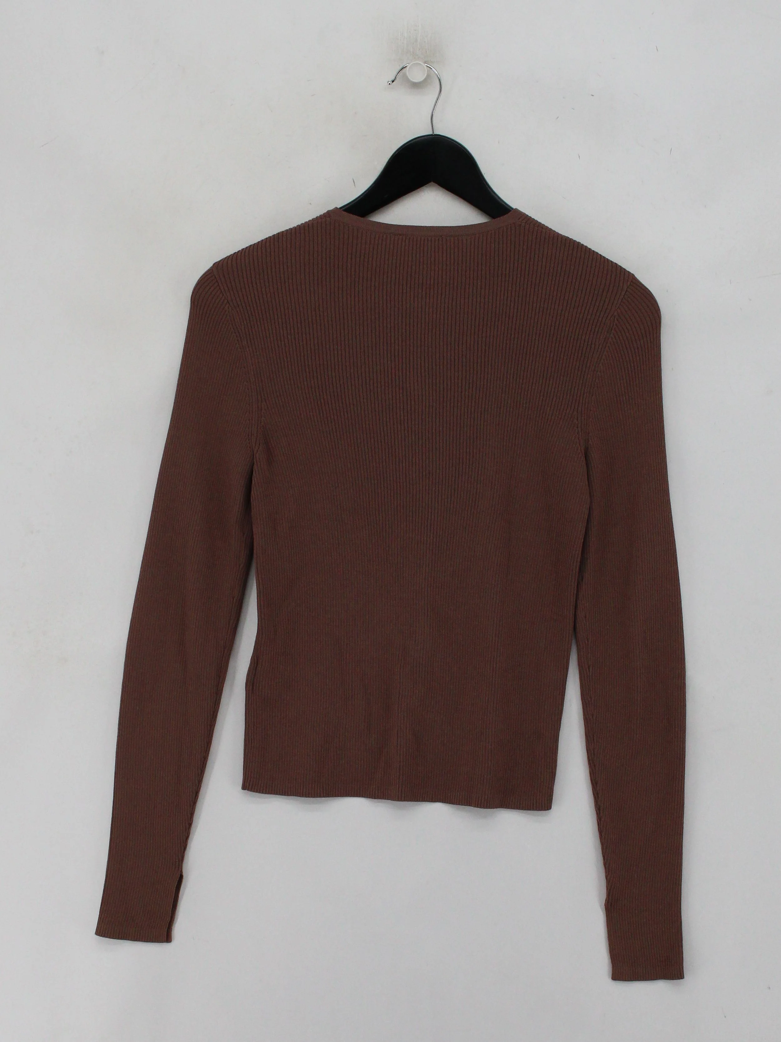Jigsaw Women's Cardigan S Brown Viscose with Polyamide Round Neck Cardigan - Image 2
