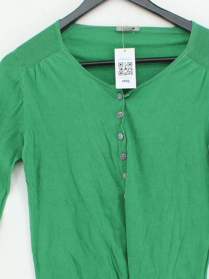Jigsaw Women's Cardigan S Green 100% Cotton Round Neck Cardigan - Image 3