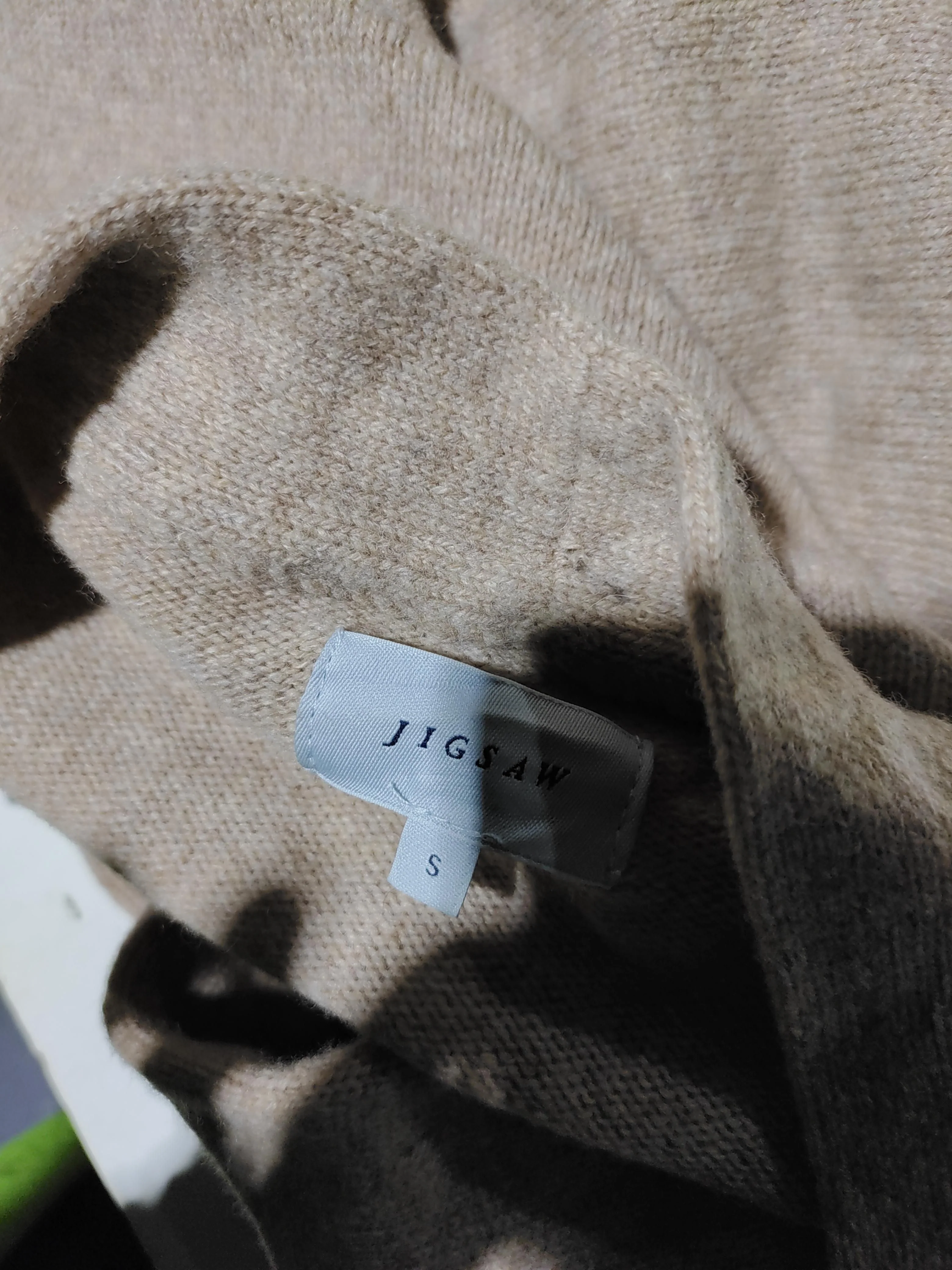 Jigsaw Women's Cardigan S Tan 100% Wool V-Neck Cardigan - Image 6