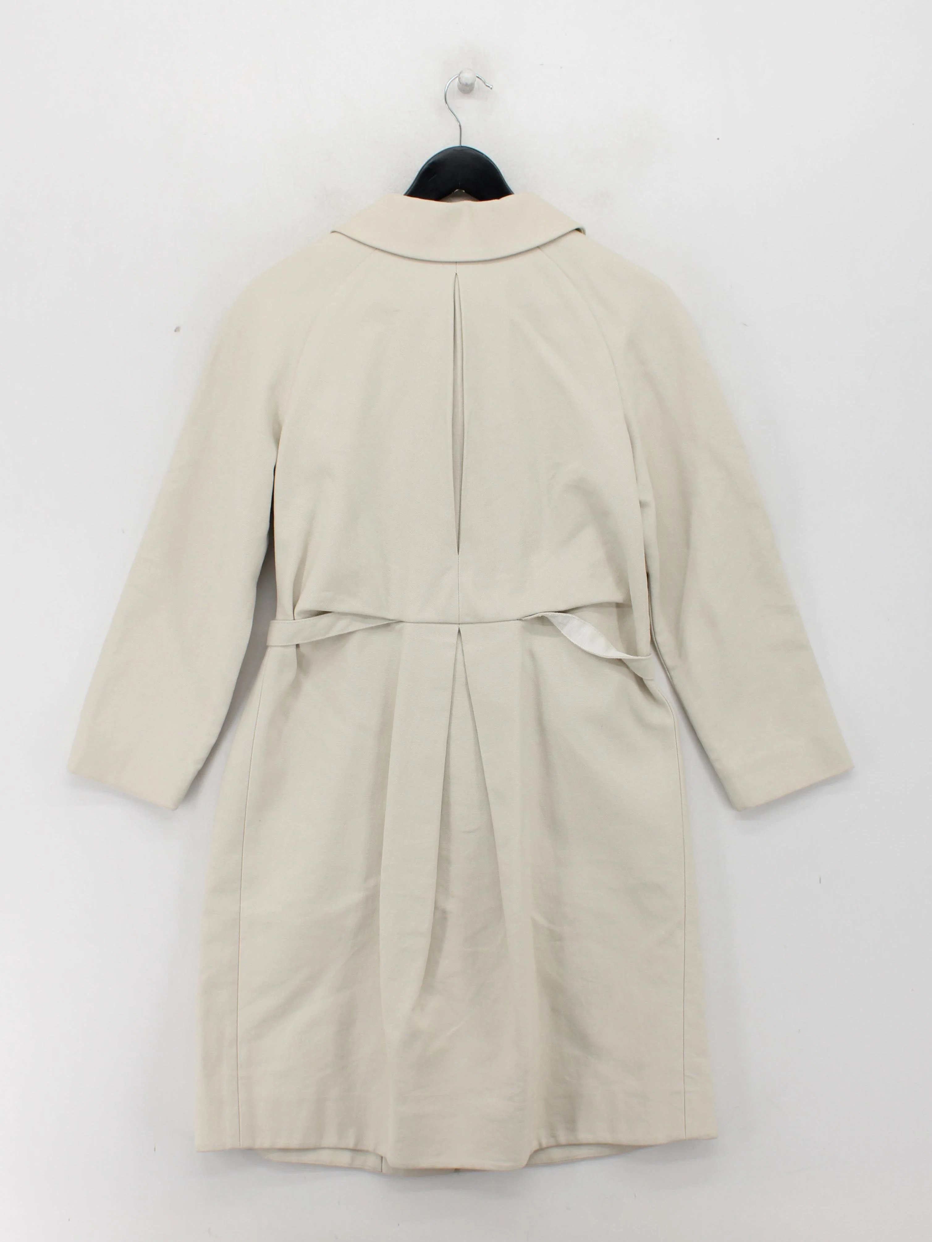 Jigsaw Women's Coat M Cream Cotton with Linen Trench Coat - Image 2