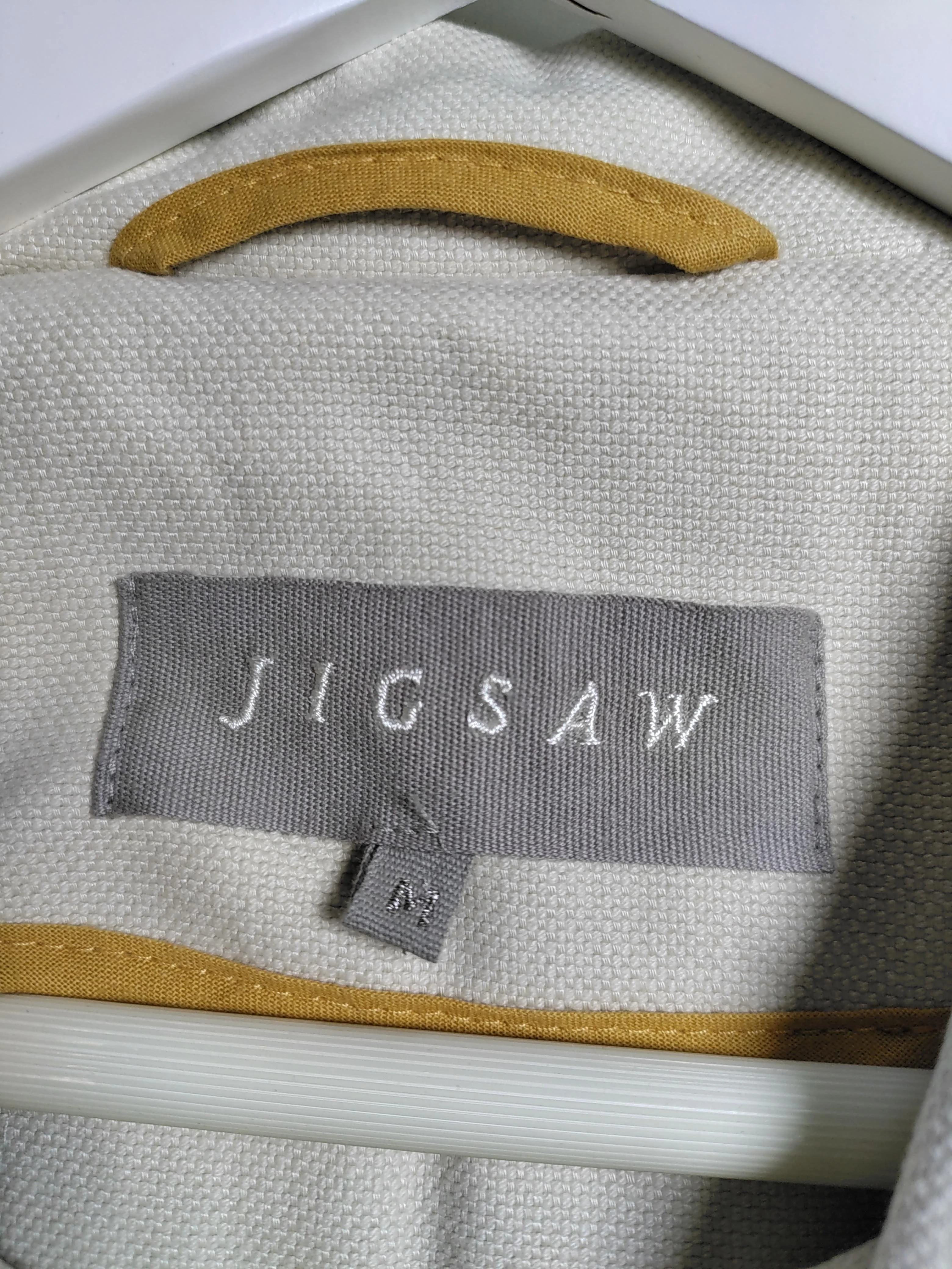 Jigsaw Women's Coat M Cream Cotton with Linen Trench Coat - Image 7