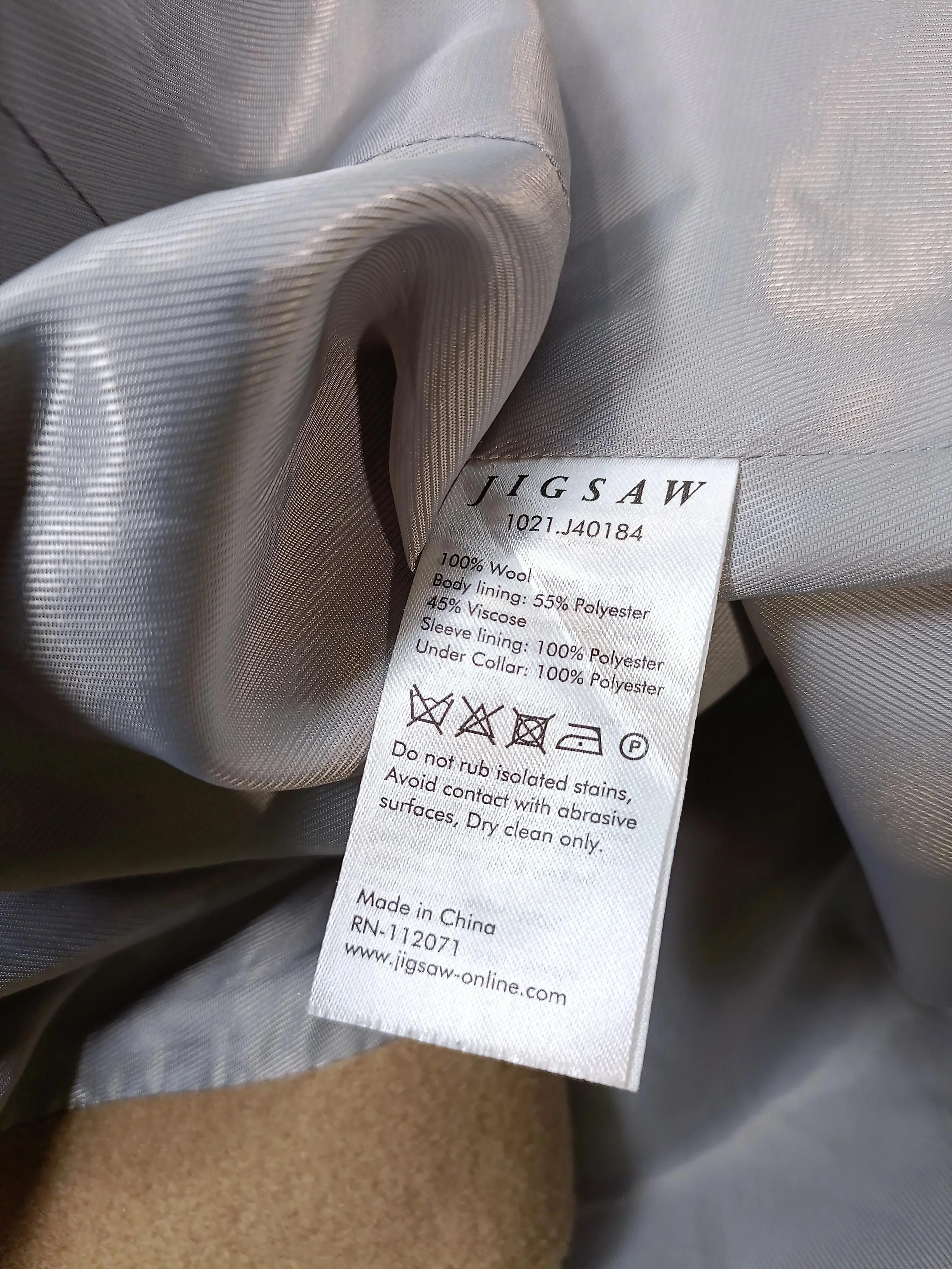 Jigsaw Women's Coat UK 6 Tan Wool with Polyester, Viscose Overcoat - Image 7