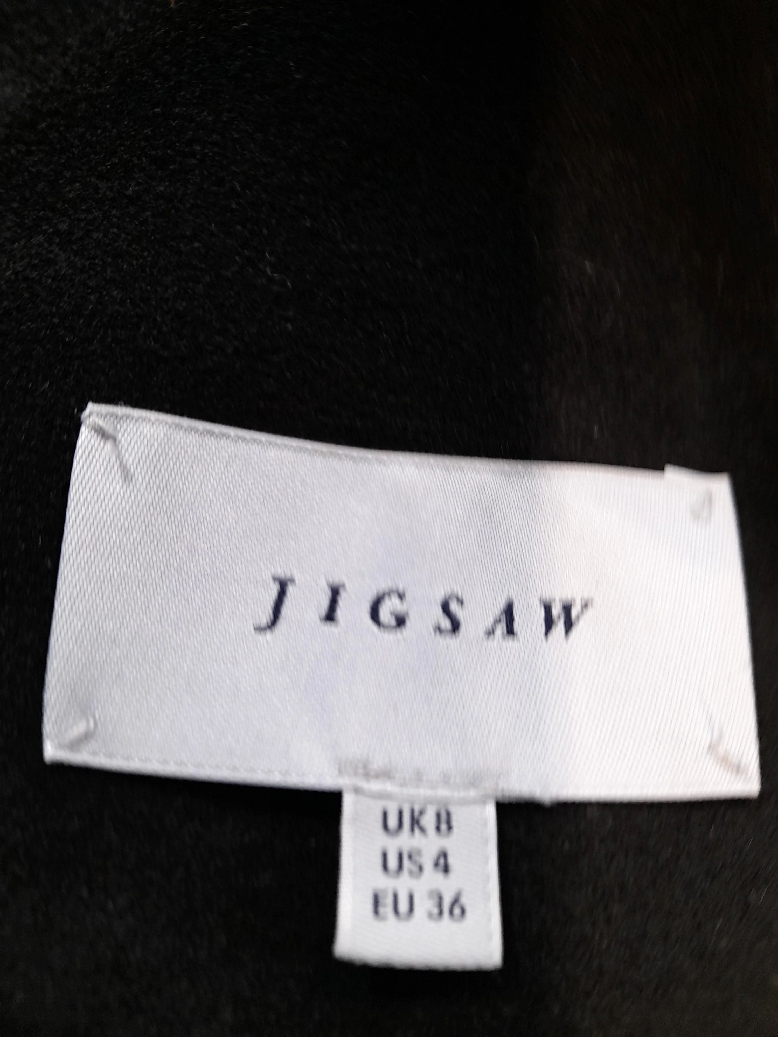 Jigsaw Women's Coat UK 8 Black Wool with Viscose, Polyester, Elastane Overcoat - Image 6
