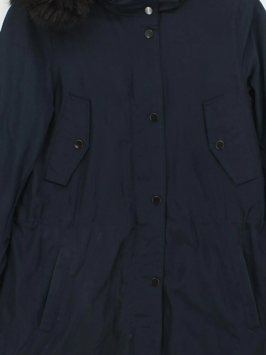 Jigsaw Women's Coat UK 8 Blue Polyester with Acrylic, Wool, Elastane Parka - Image 3