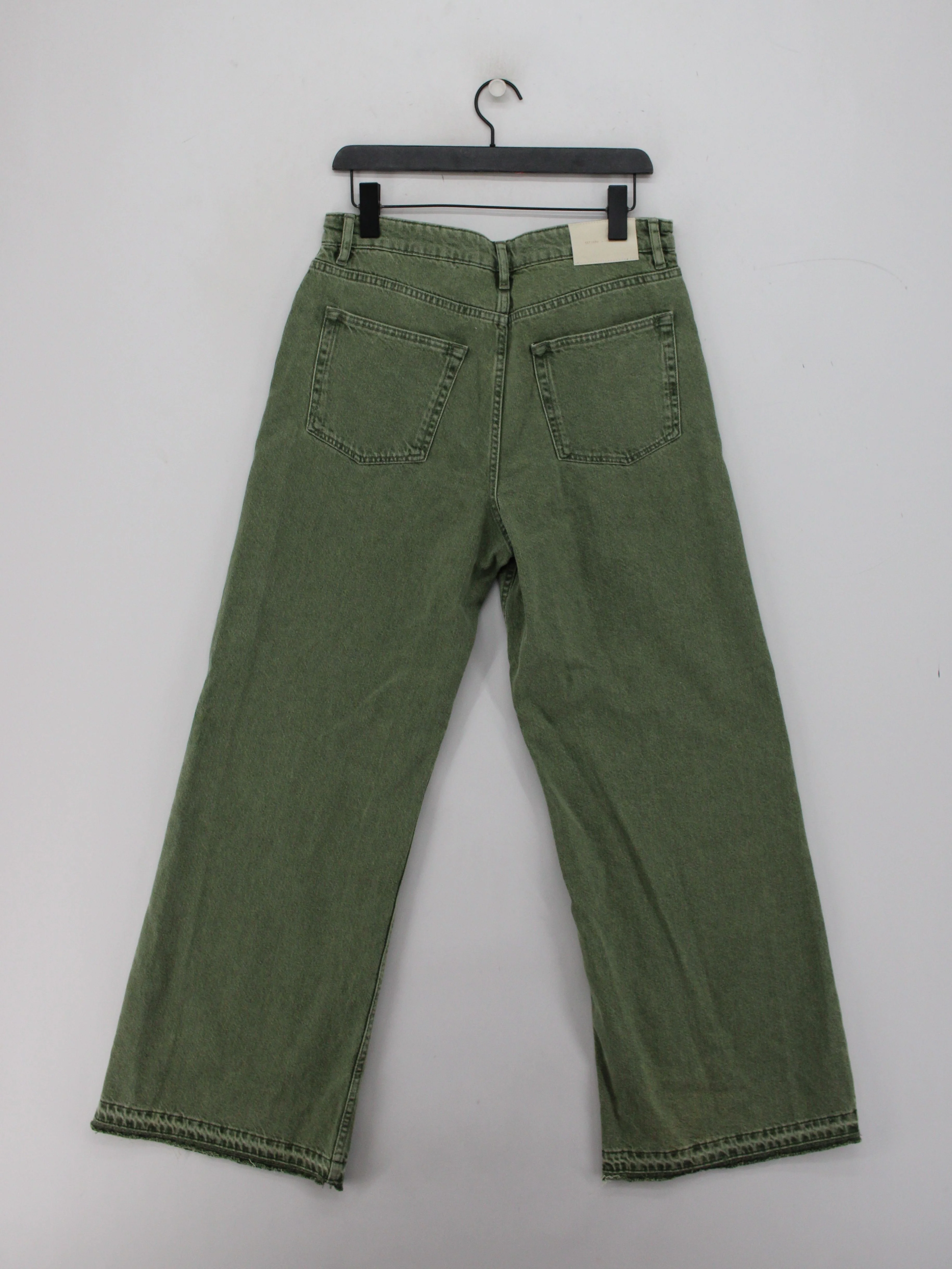Jigsaw Women's Jeans W 32 in Green 100% Cotton Wide-Leg - Image 2