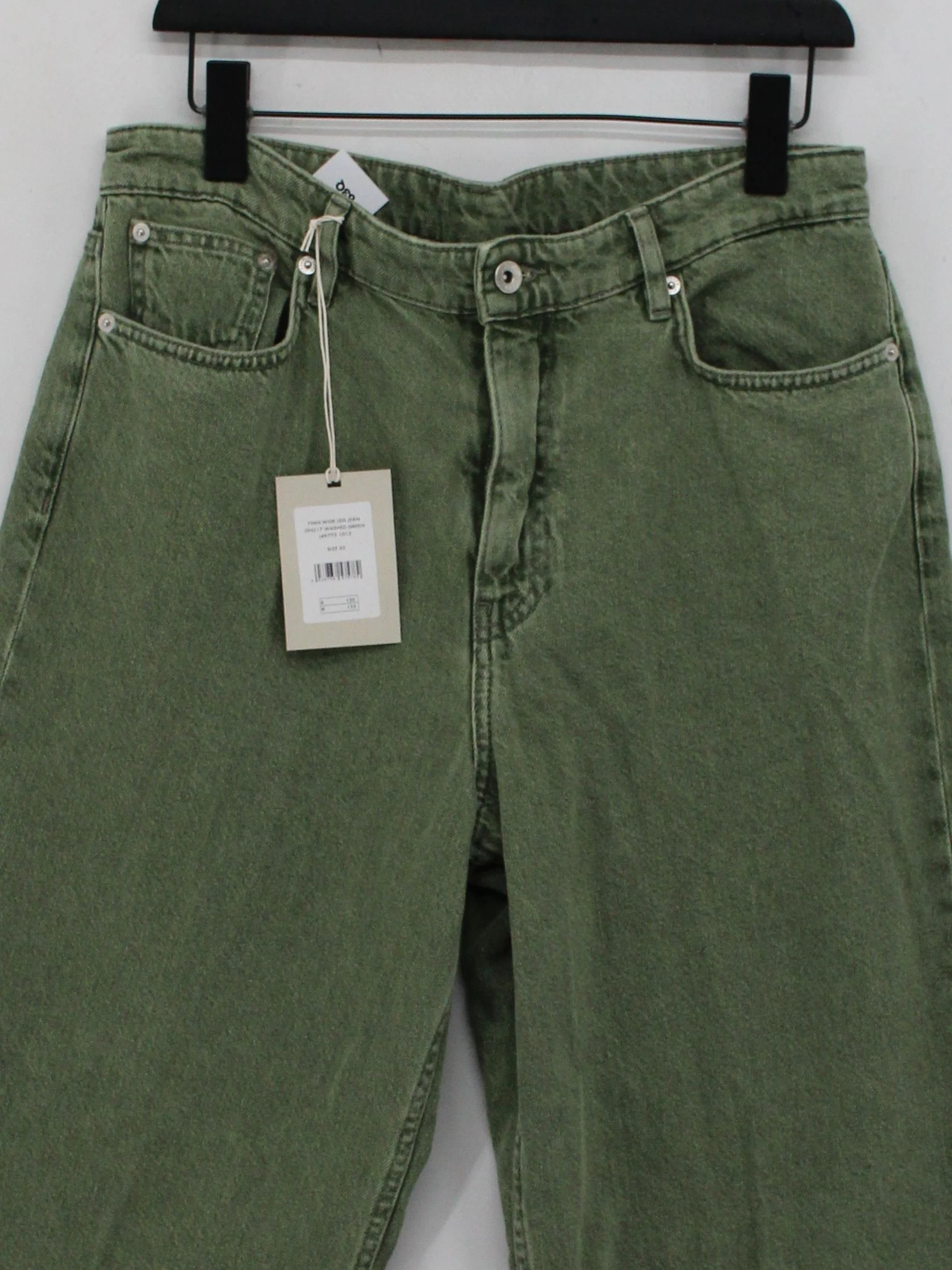 Jigsaw Women's Jeans W 32 in Green 100% Cotton Wide-Leg - Image 3