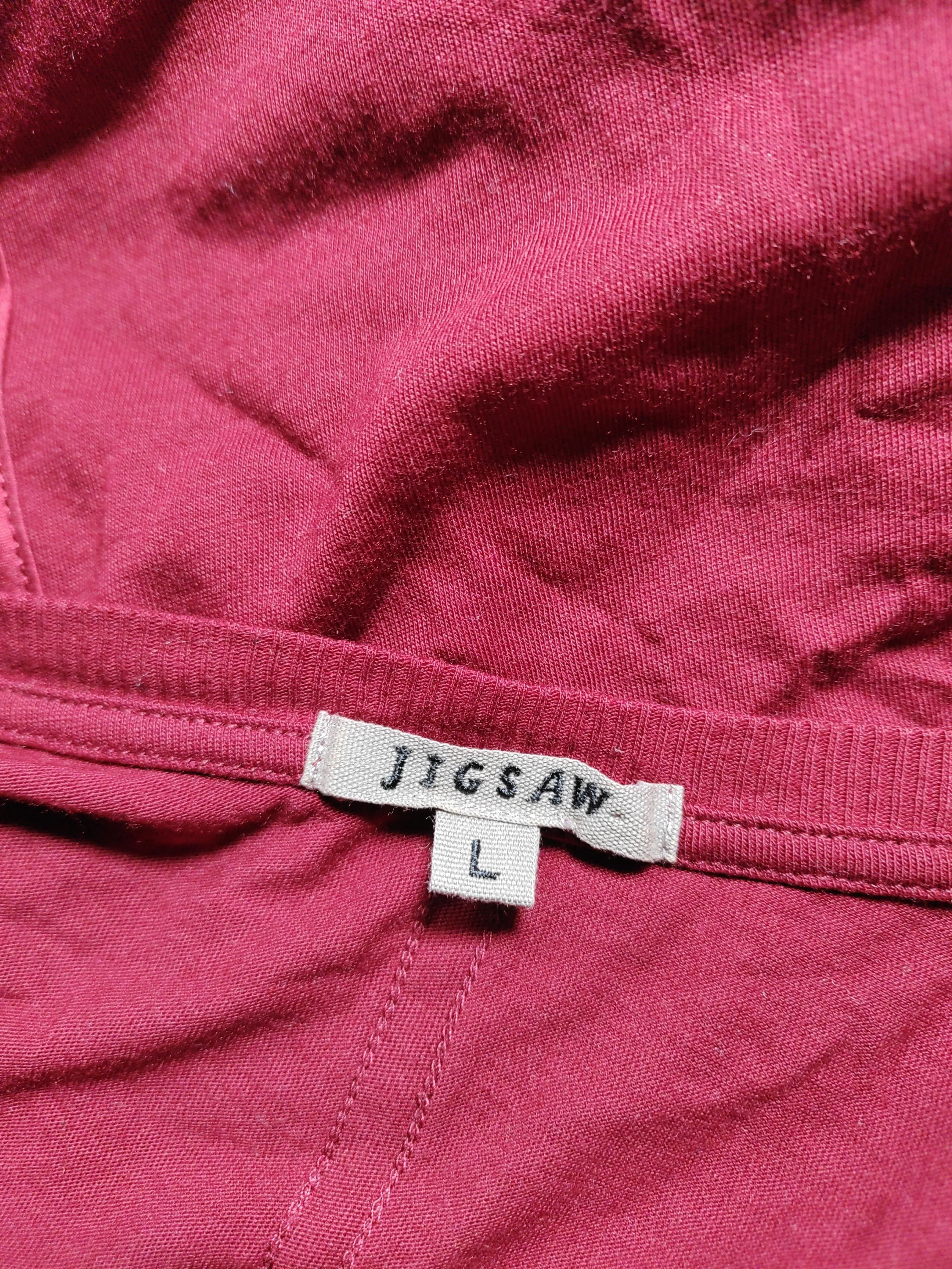 Jigsaw Women's Jumper L Red Cotton with Viscose, Silk Round Neck Pullover - Image 5