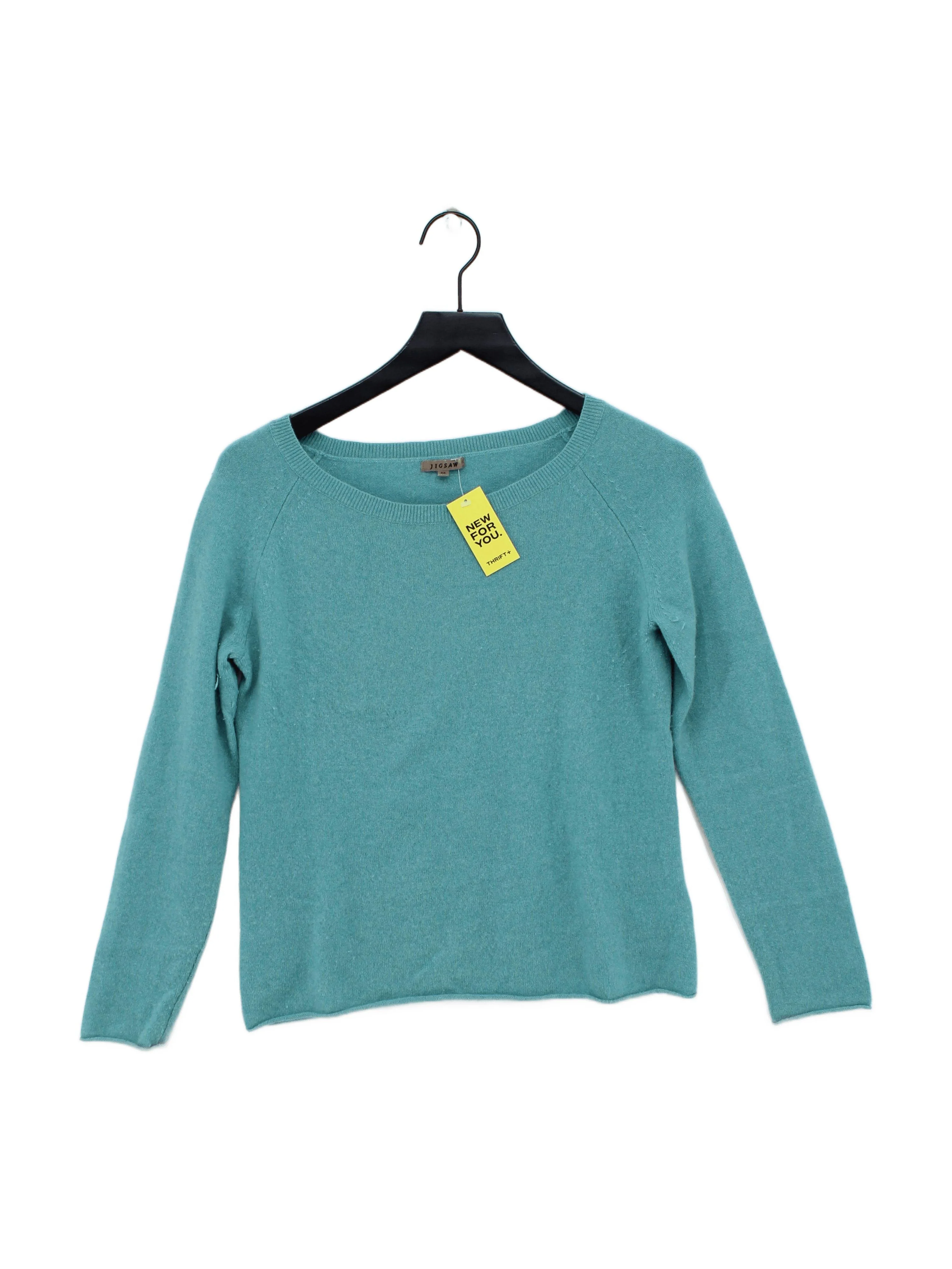 Jigsaw Women's Jumper M Blue 100% Cashmere Round Neck Pullover