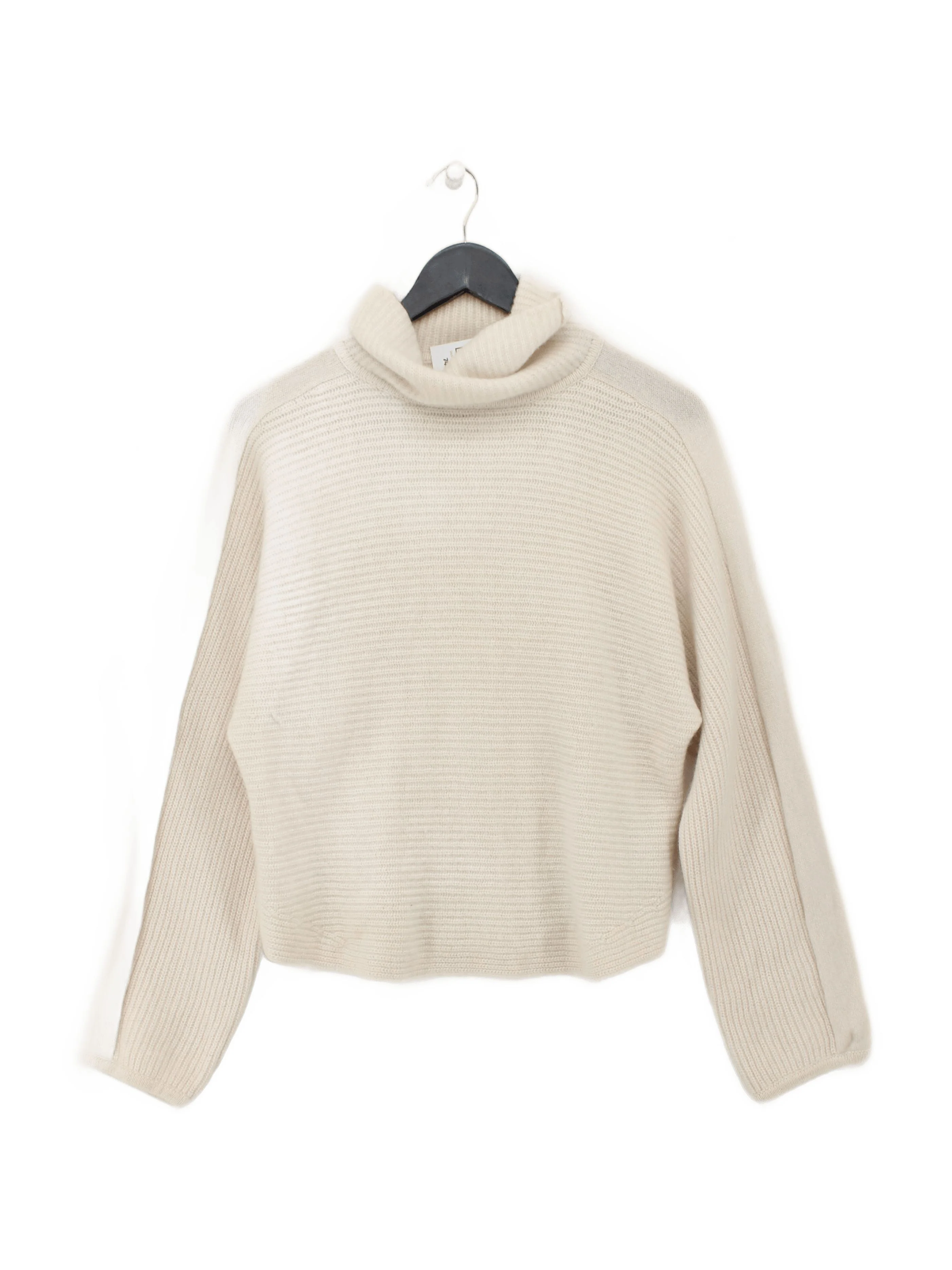 Jigsaw Women's Jumper M Cream 100% Cashmere Roll Neck Pullover