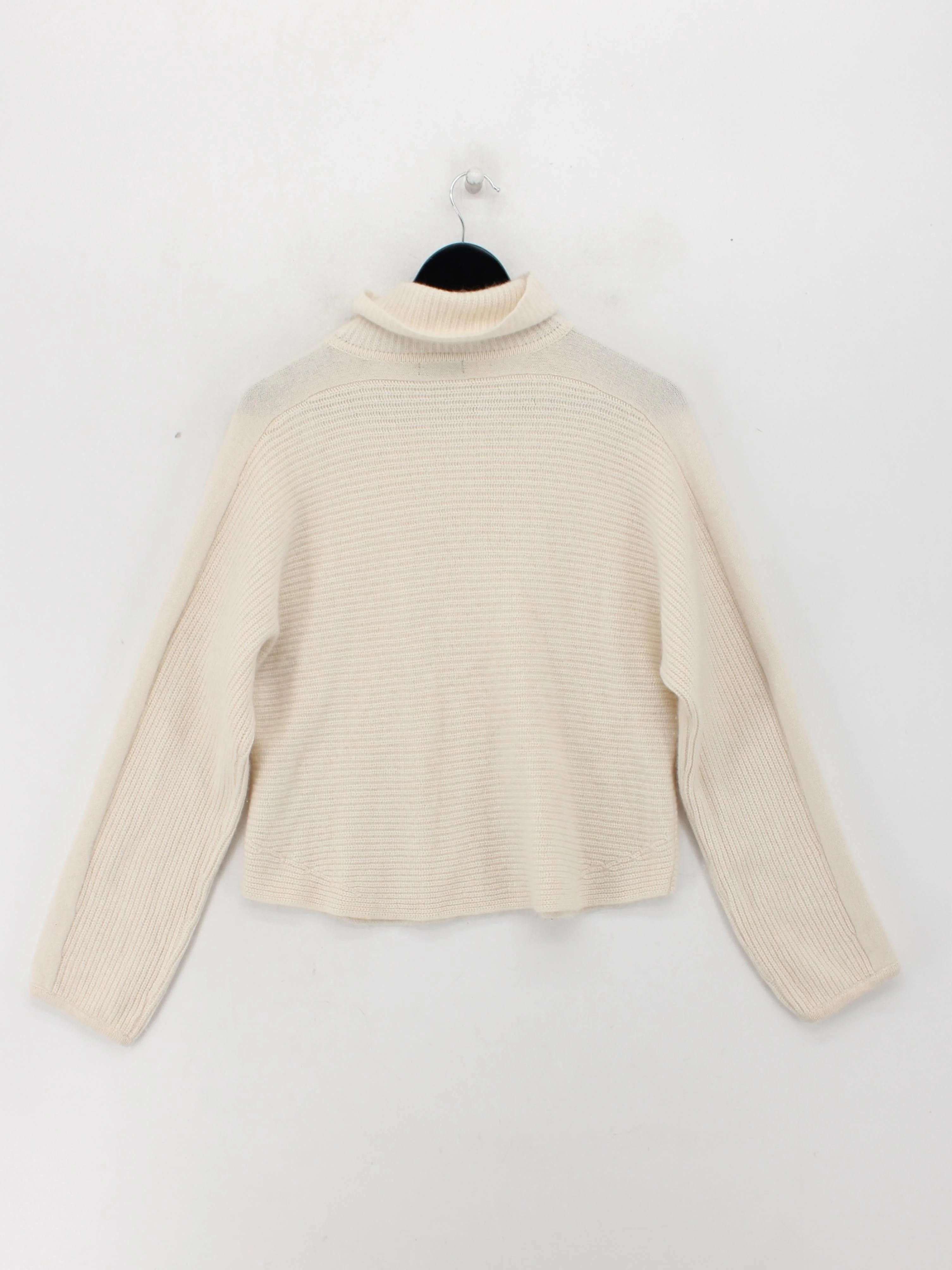 Jigsaw Women's Jumper M Cream 100% Cashmere Roll Neck Pullover - Image 2