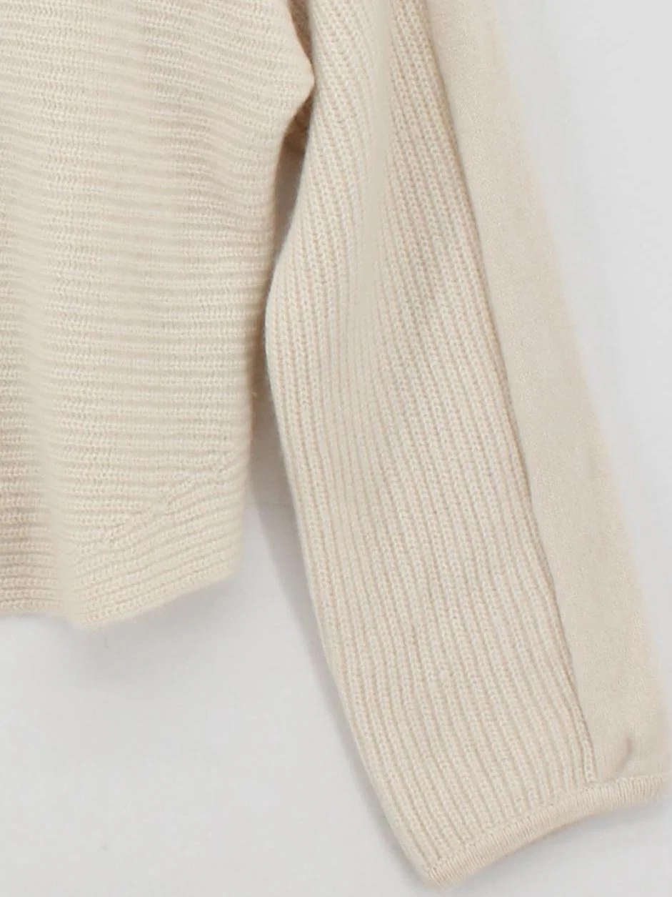 Jigsaw Women's Jumper M Cream 100% Cashmere Roll Neck Pullover - Image 4