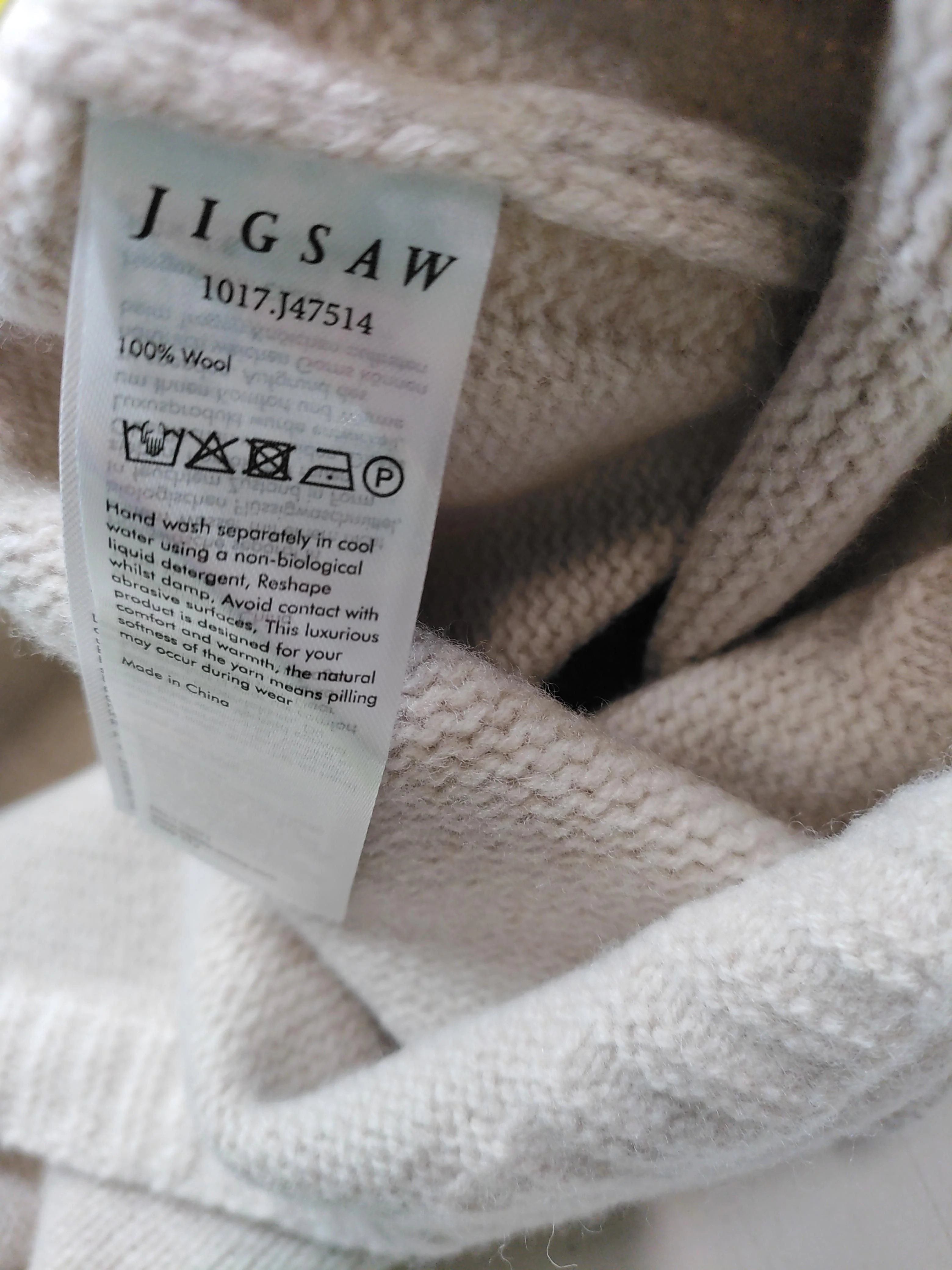 Jigsaw Women's Jumper M Cream 100% Wool Roll Neck Pullover New with tags - Image 6