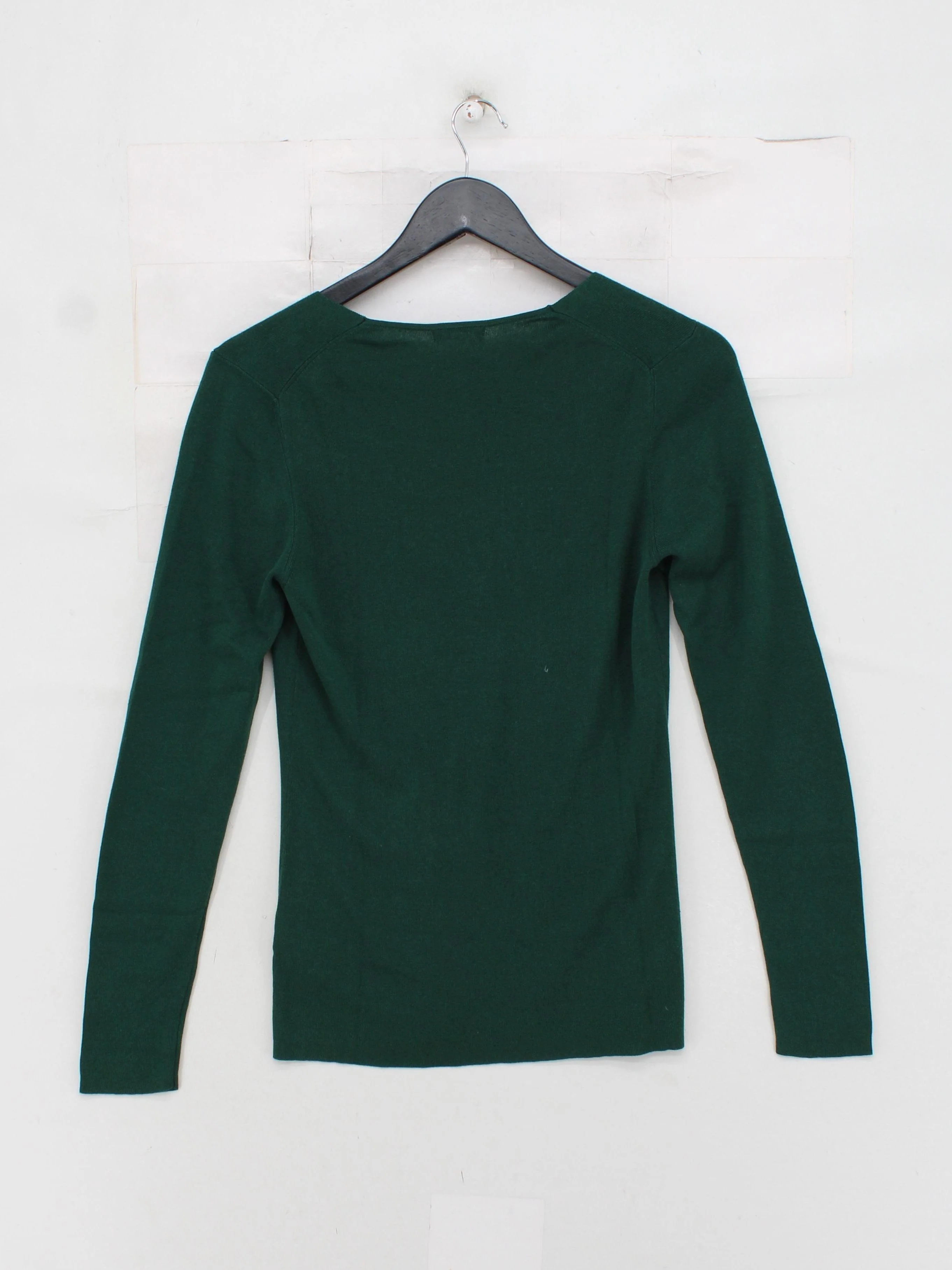 Jigsaw Women's Jumper M Green Silk with Cotton V-Neck Pullover - Image 2