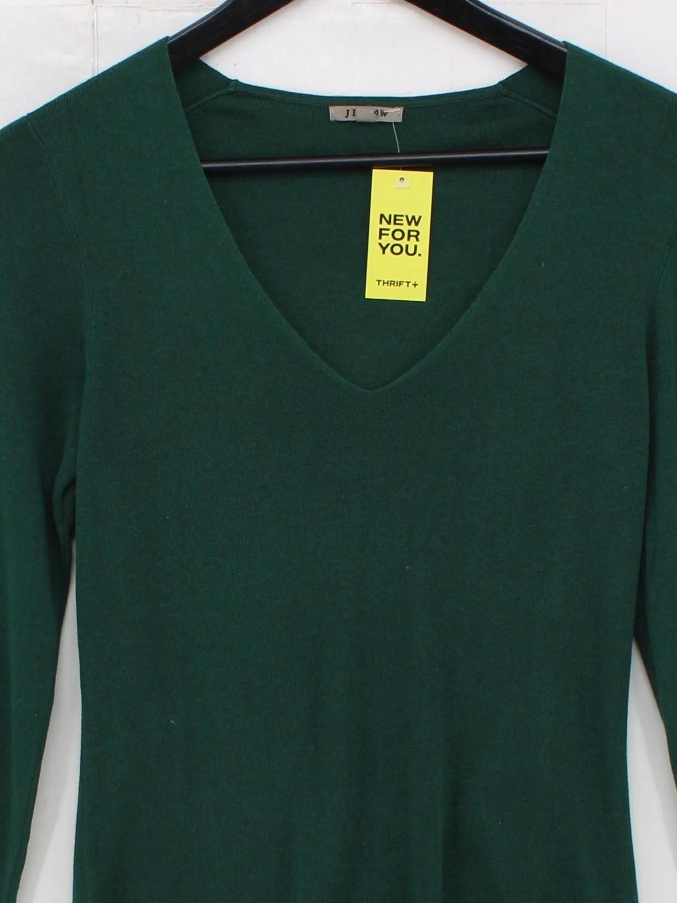 Jigsaw Women's Jumper M Green Silk with Cotton V-Neck Pullover - Image 3