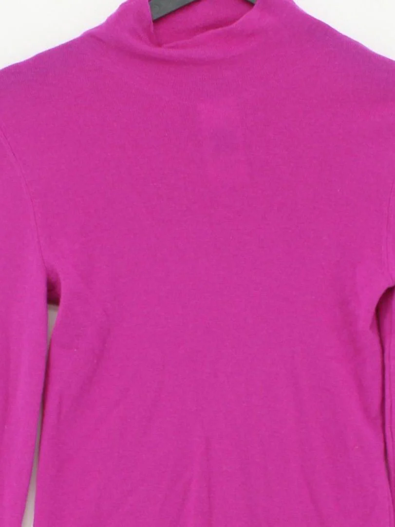 Jigsaw Women's Jumper M Pink 100% Wool Mock Neck Pullover - Image 3