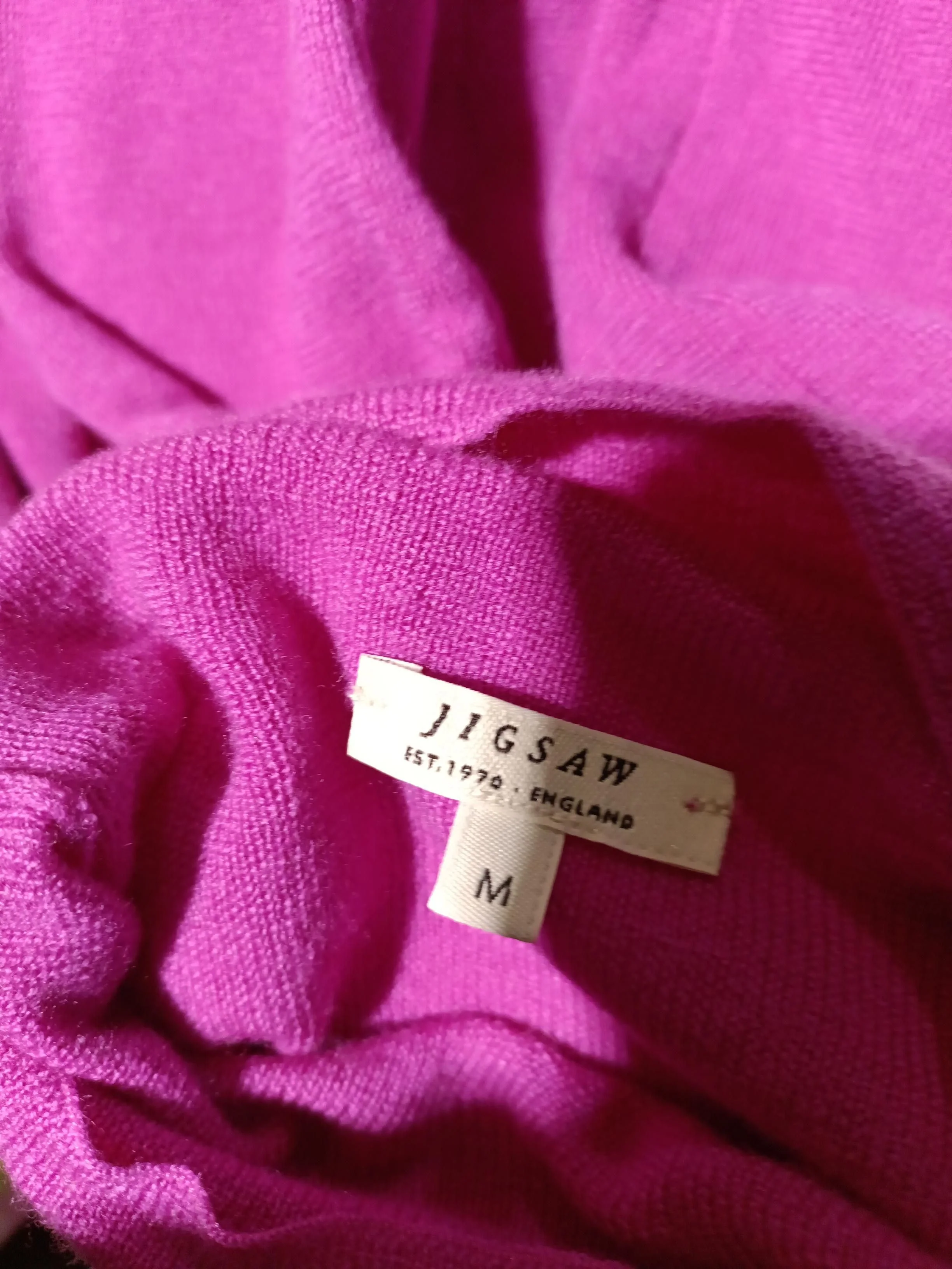 Jigsaw Women's Jumper M Pink 100% Wool Mock Neck Pullover - Image 5
