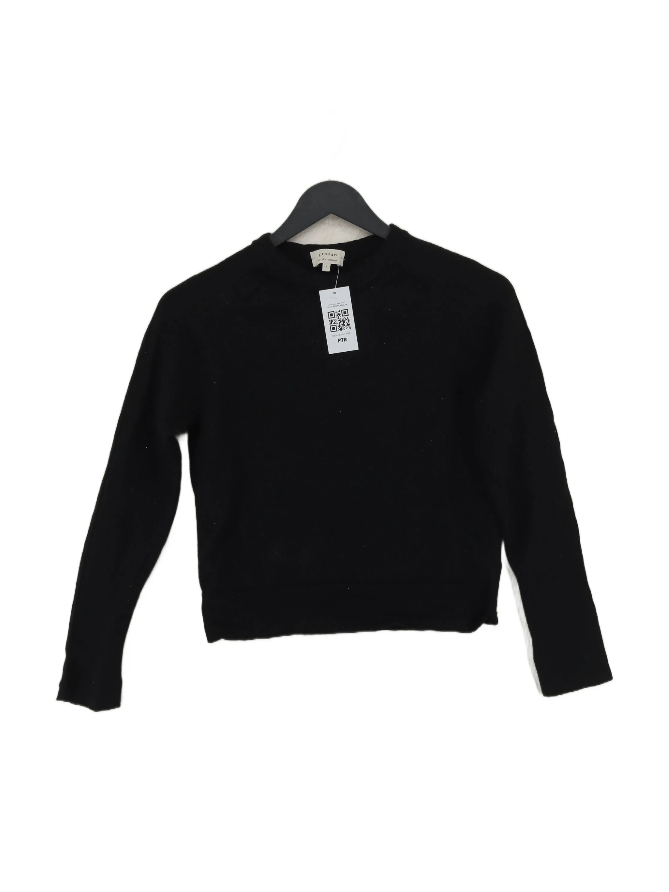 Jigsaw Women's Jumper S Black 100% Wool Round Neck Pullover