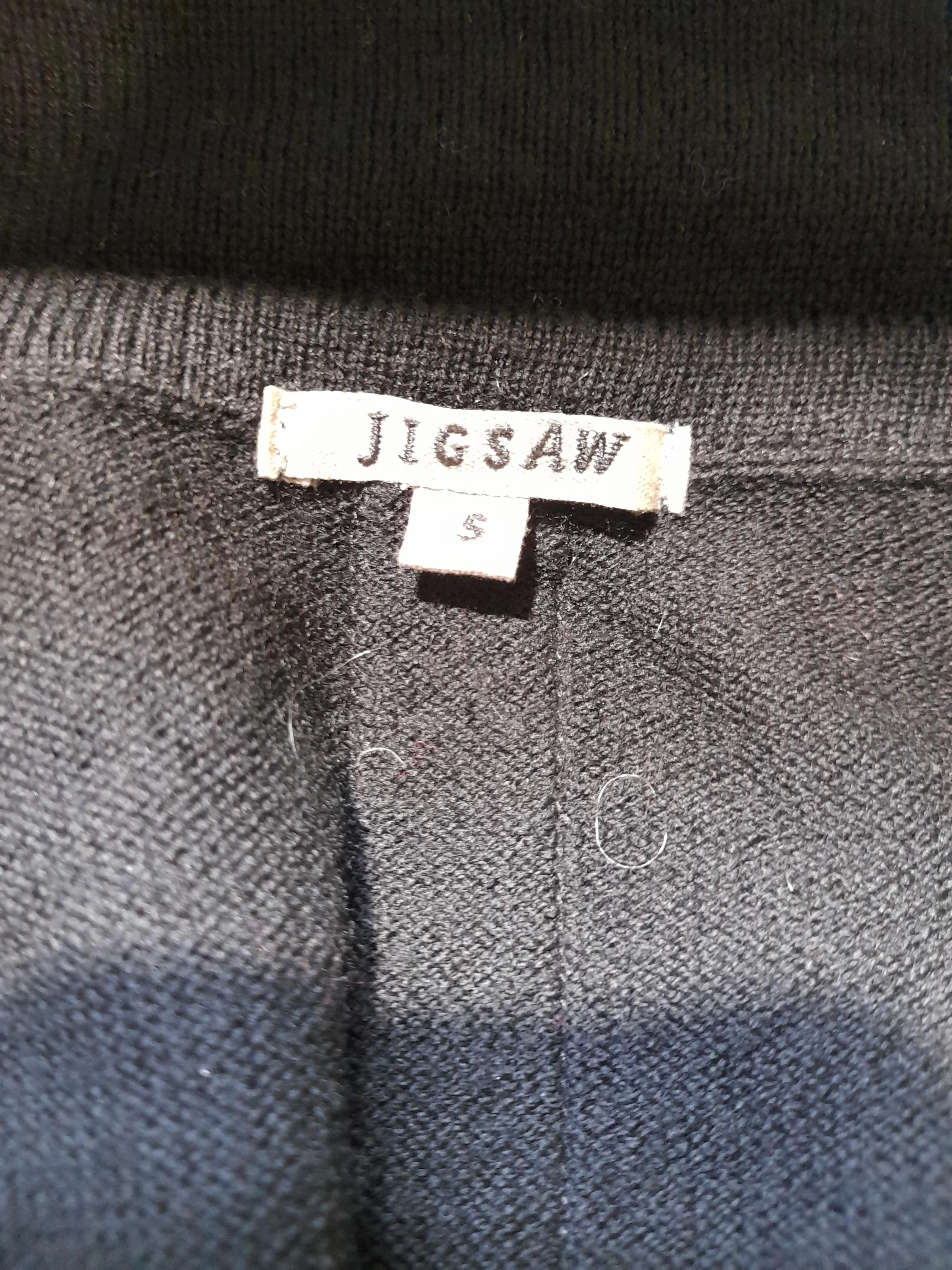 Jigsaw Women's Jumper S Black 100% Wool V-Neck Pullover - Image 5