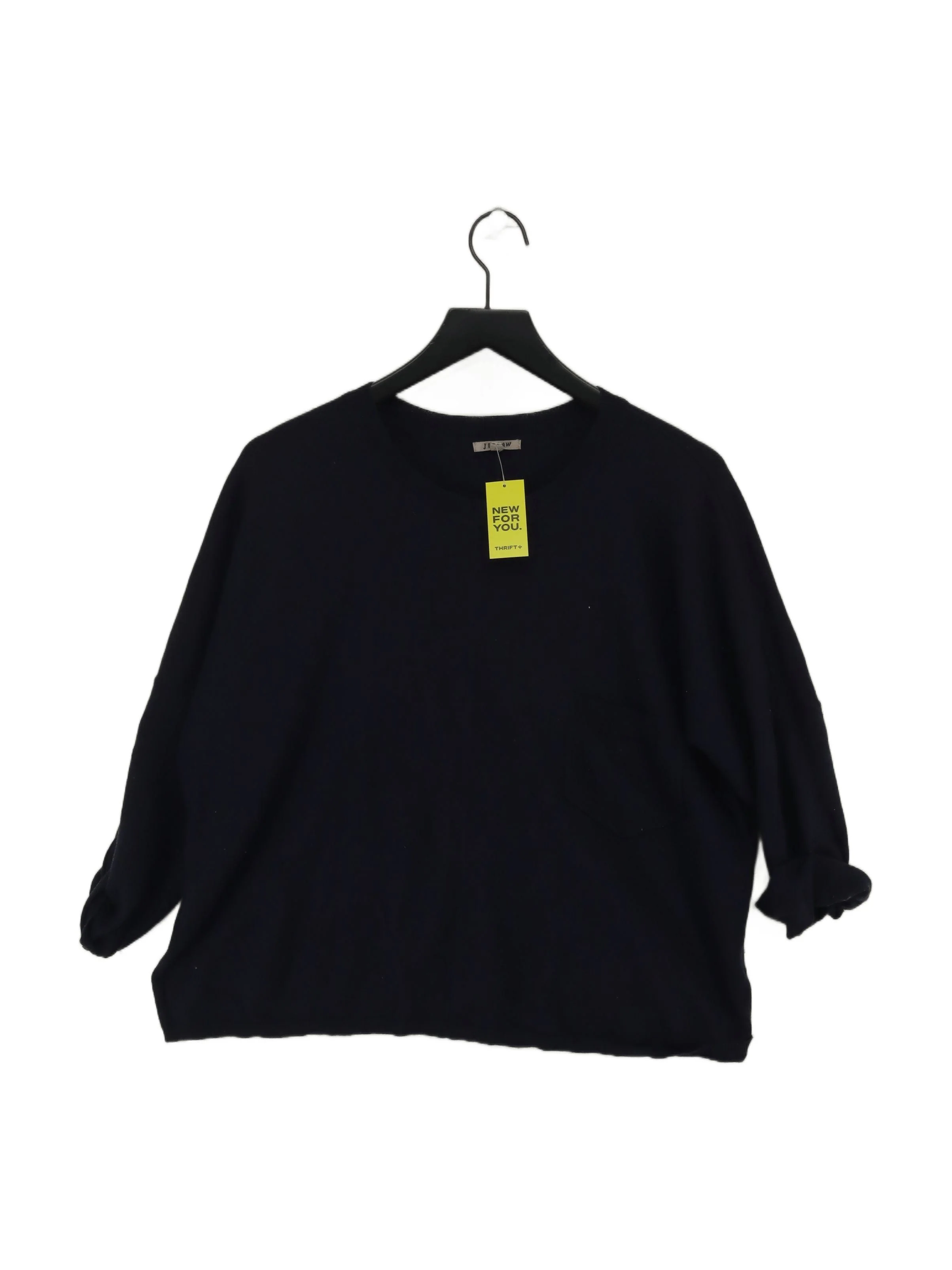 Jigsaw Women's Jumper S Blue Wool with Polyester Round Neck Pullover