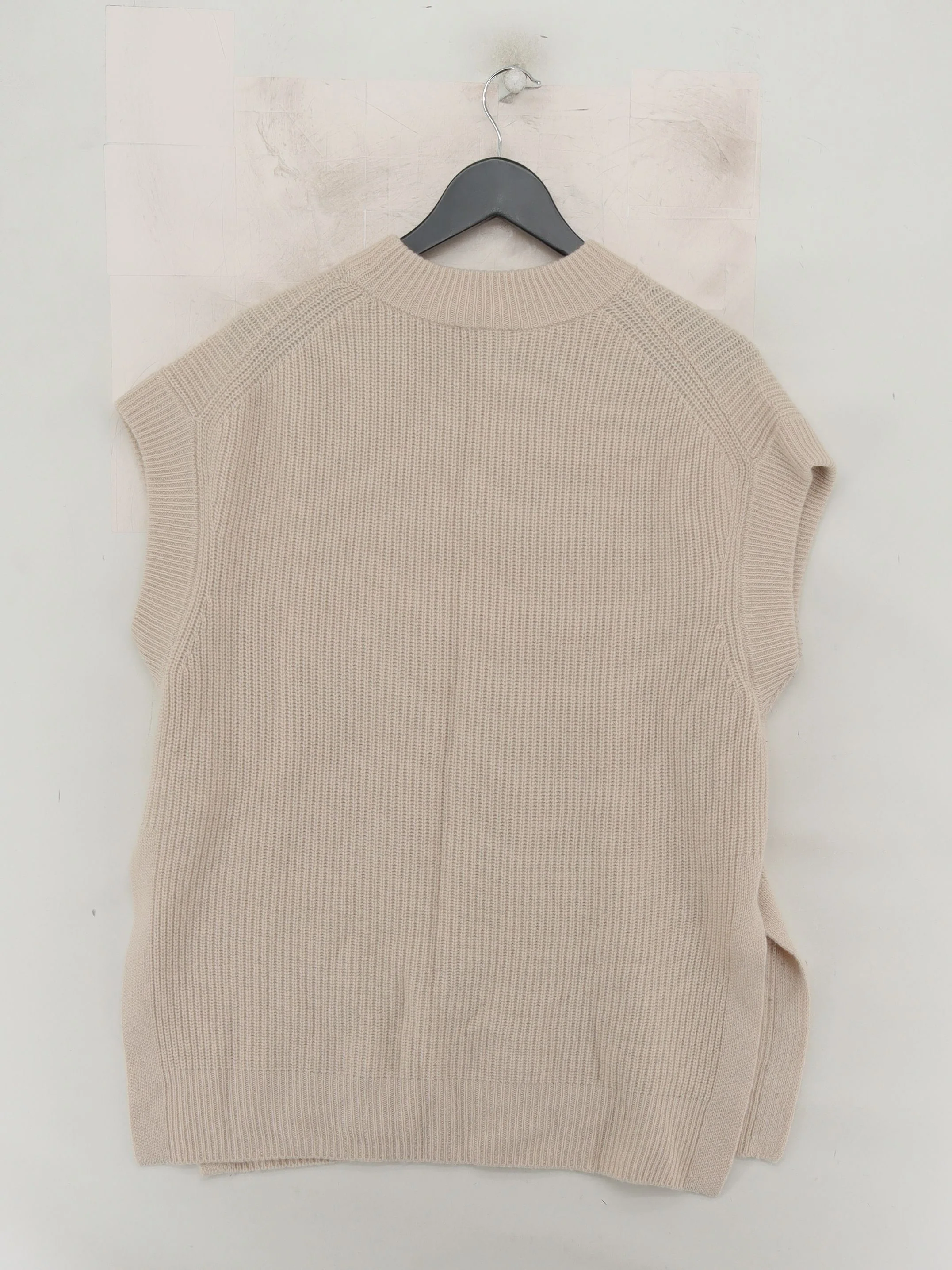 Jigsaw Women's Jumper S Cream Wool with Cashmere Crew Neck Vest - Image 2