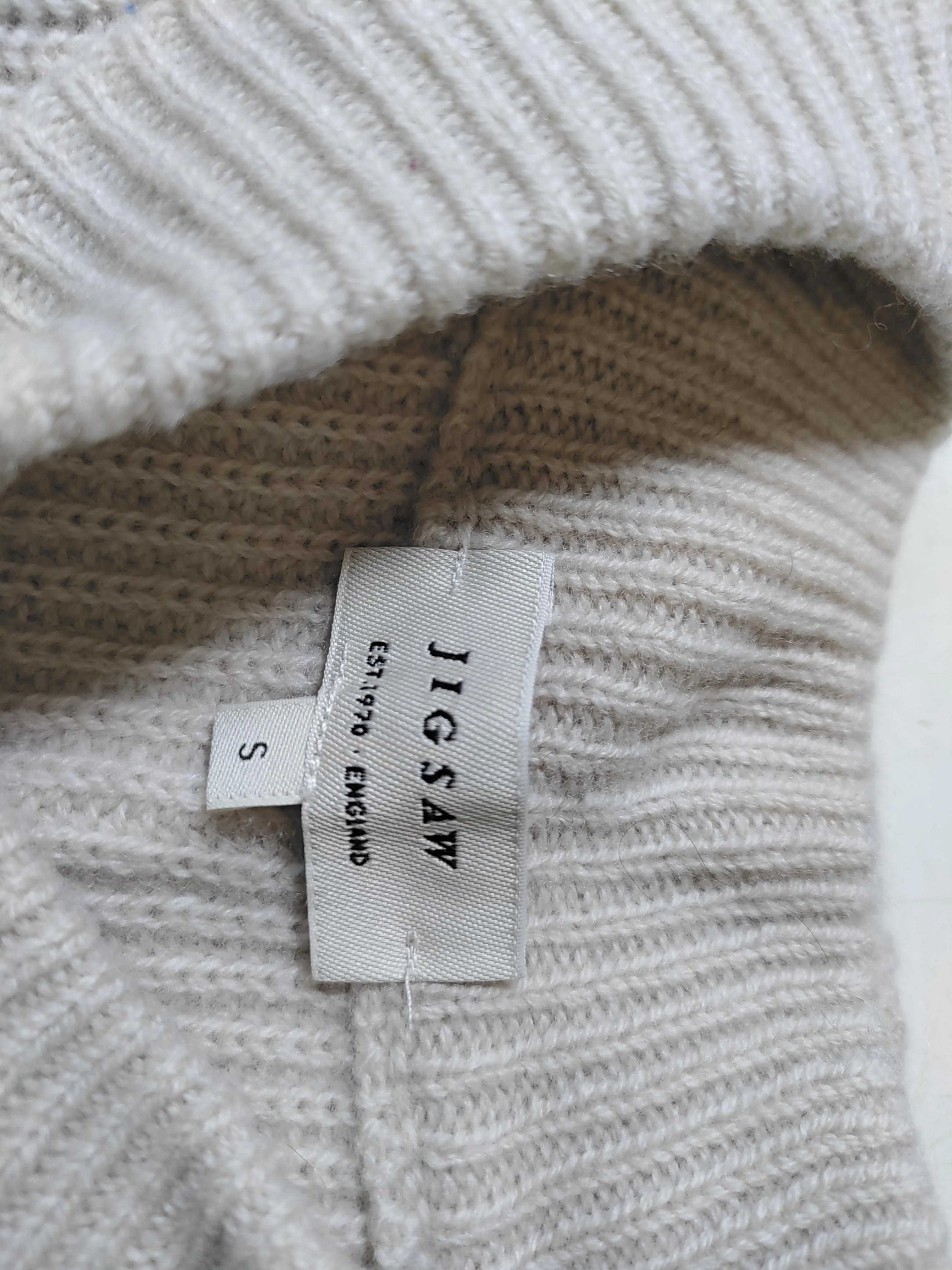 Jigsaw Women's Jumper S Cream Wool with Cashmere Crew Neck Vest - Image 5