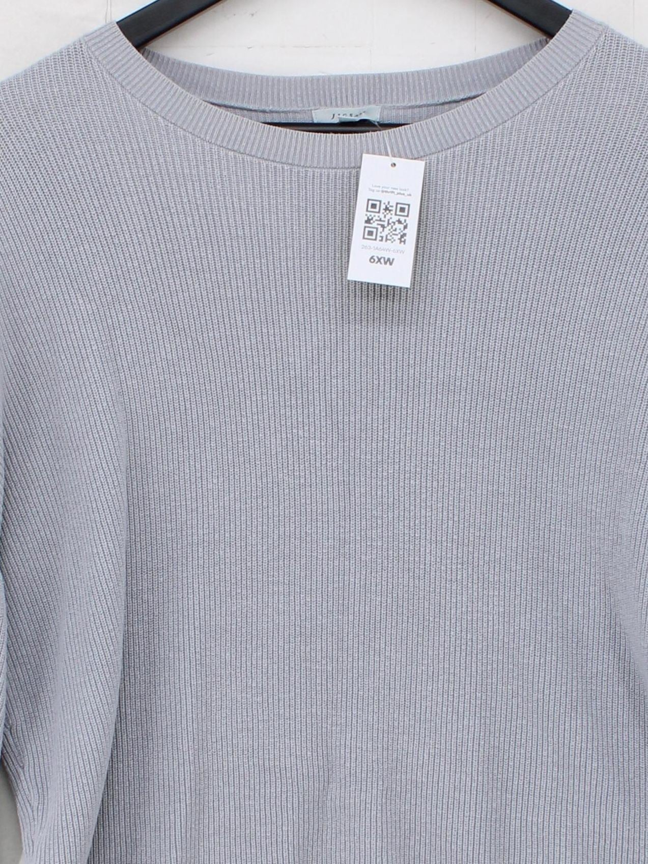 Jigsaw Women's Jumper S Grey Cotton with Viscose Round Neck Pullover - Image 3