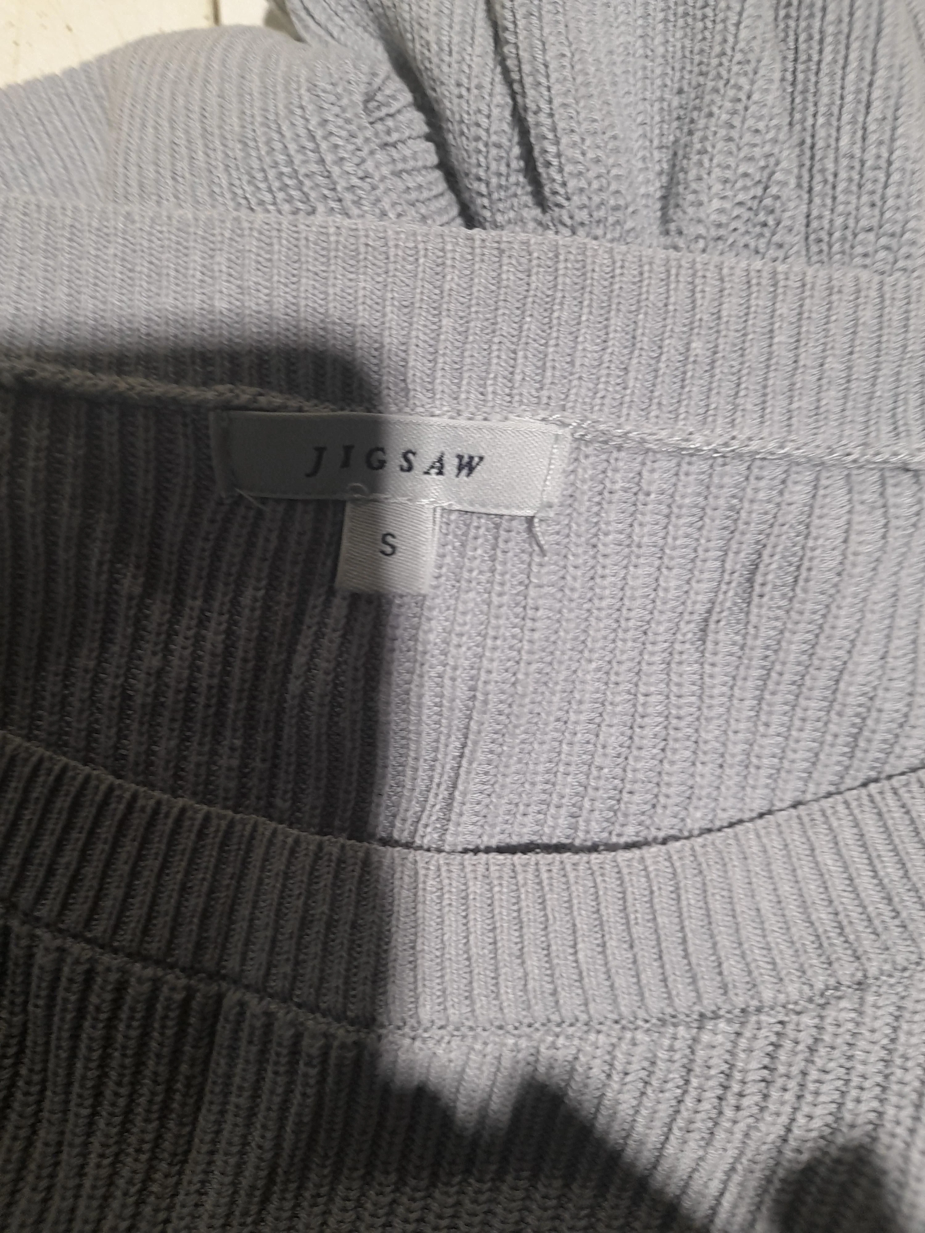 Jigsaw Women's Jumper S Grey Cotton with Viscose Round Neck Pullover - Image 5