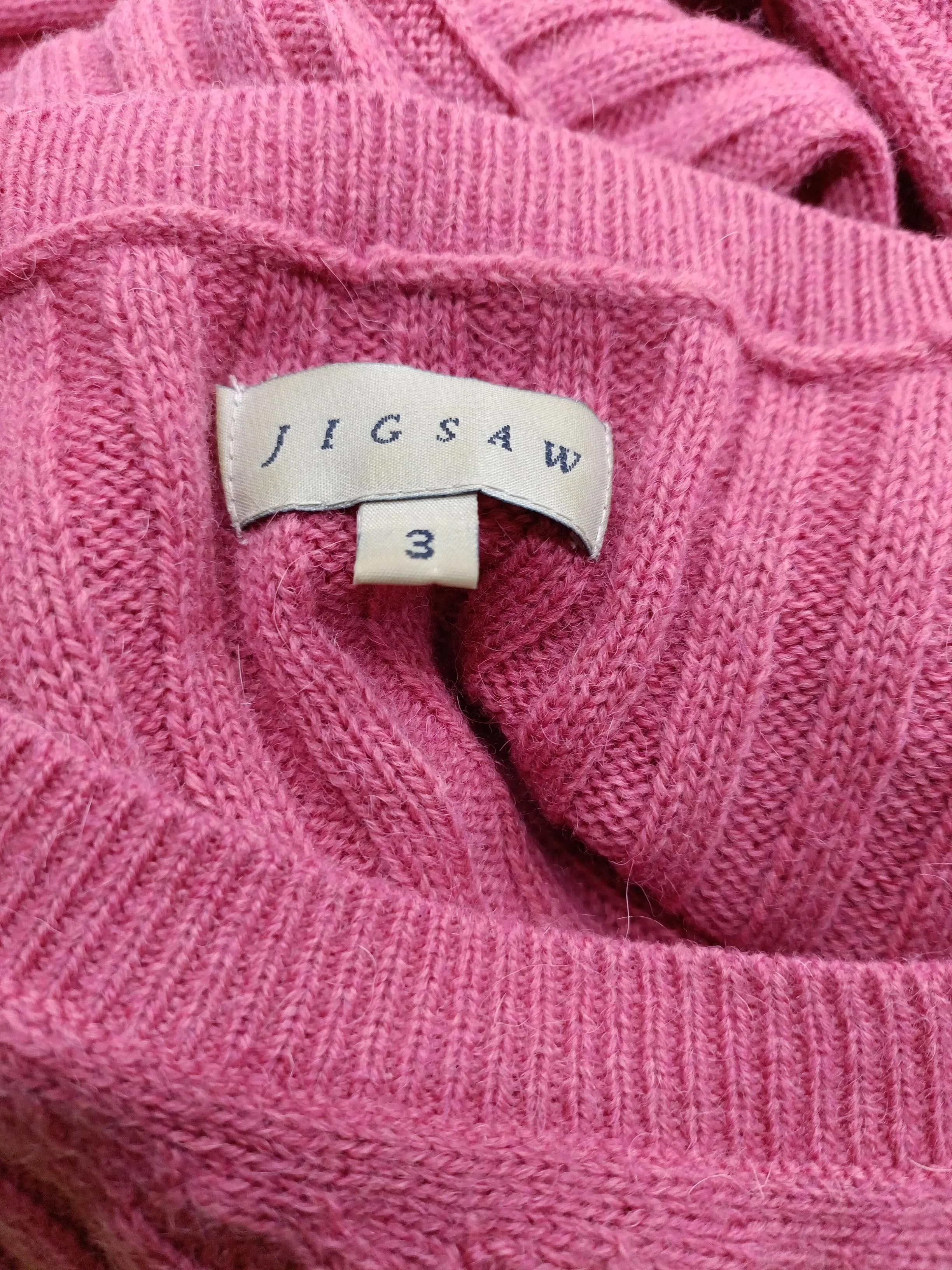 Jigsaw Women's Jumper UK 12 Pink Acrylic with Wool, Other, Mohair Pullover - Image 6