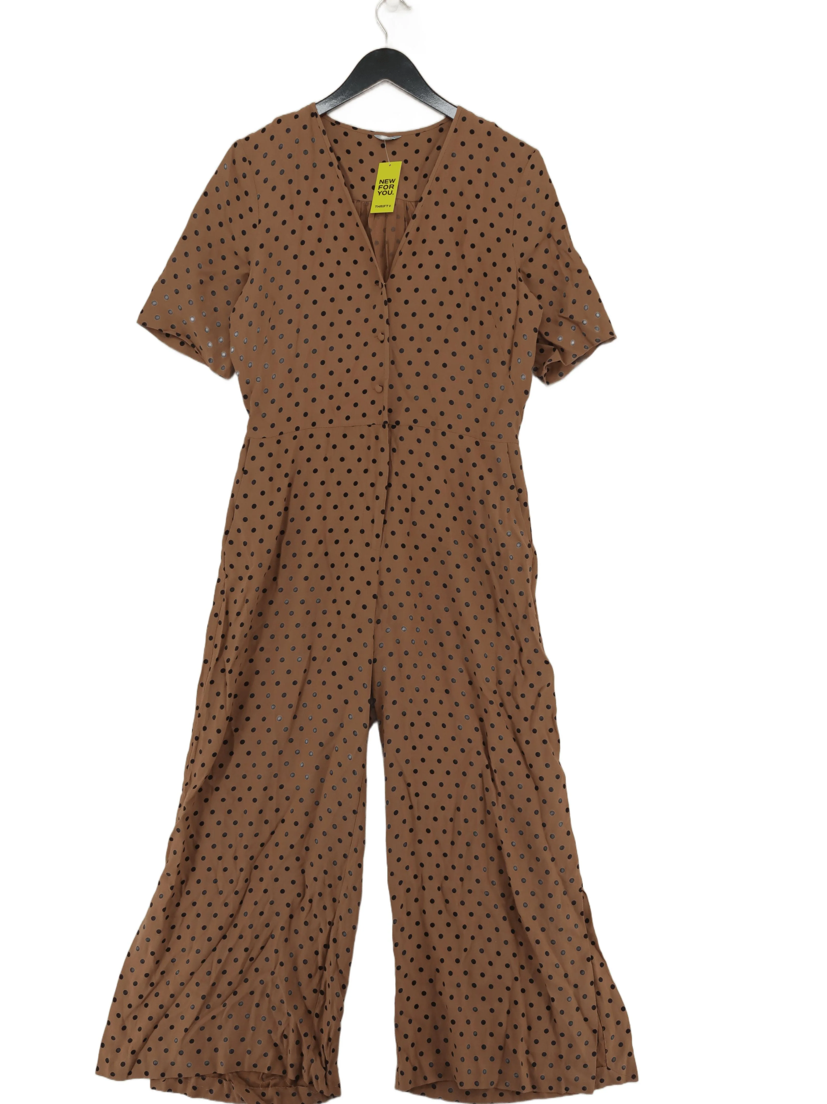Jigsaw Women's Jumpsuit UK 12 Brown Viscose with Polyester Jumpsuit