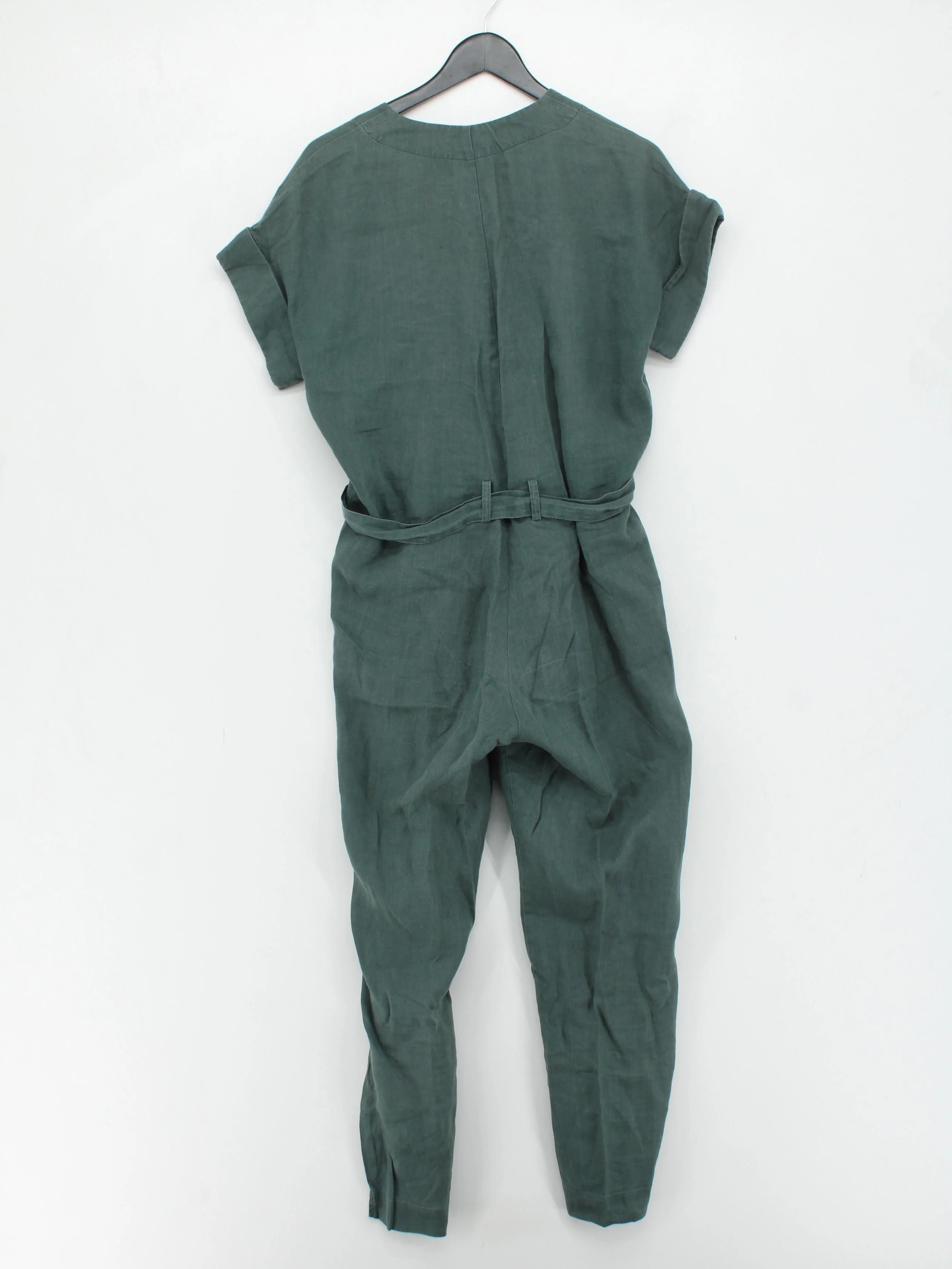 Jigsaw Women's Jumpsuit UK 8 Green 100% Linen Straight Jumpsuit - Image 2