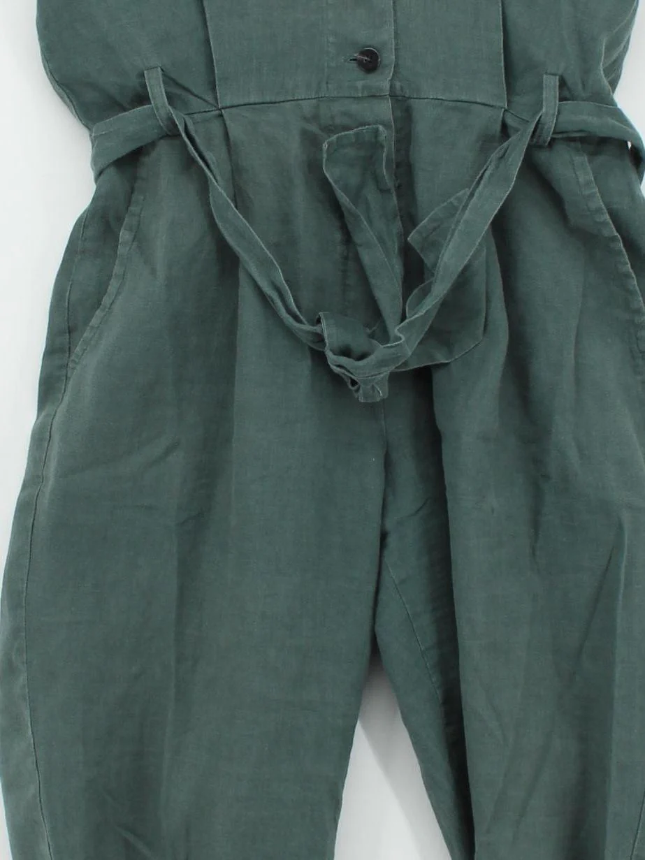 Jigsaw Women's Jumpsuit UK 8 Green 100% Linen Straight Jumpsuit - Image 3