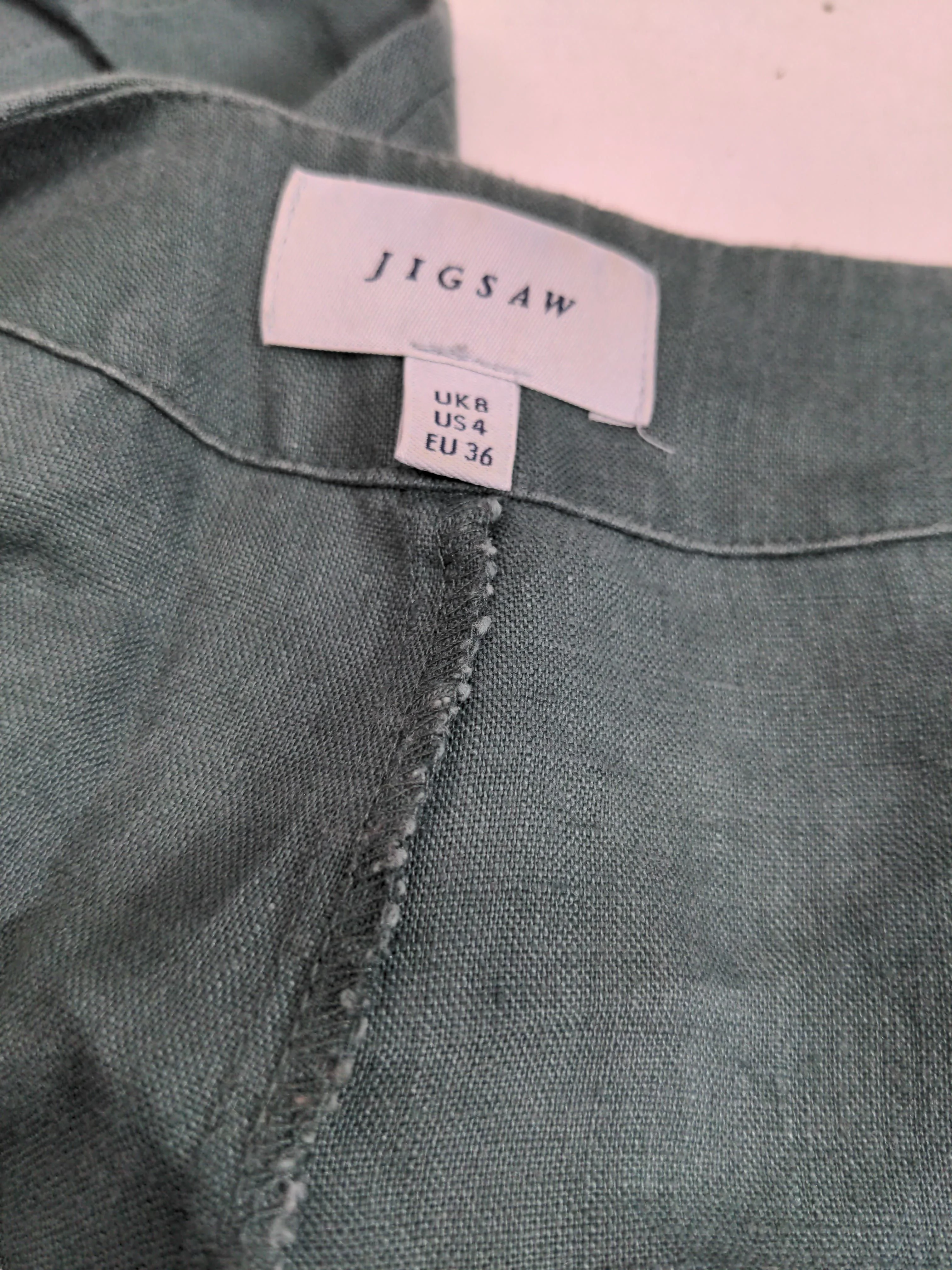 Jigsaw Women's Jumpsuit UK 8 Green 100% Linen Straight Jumpsuit - Image 5