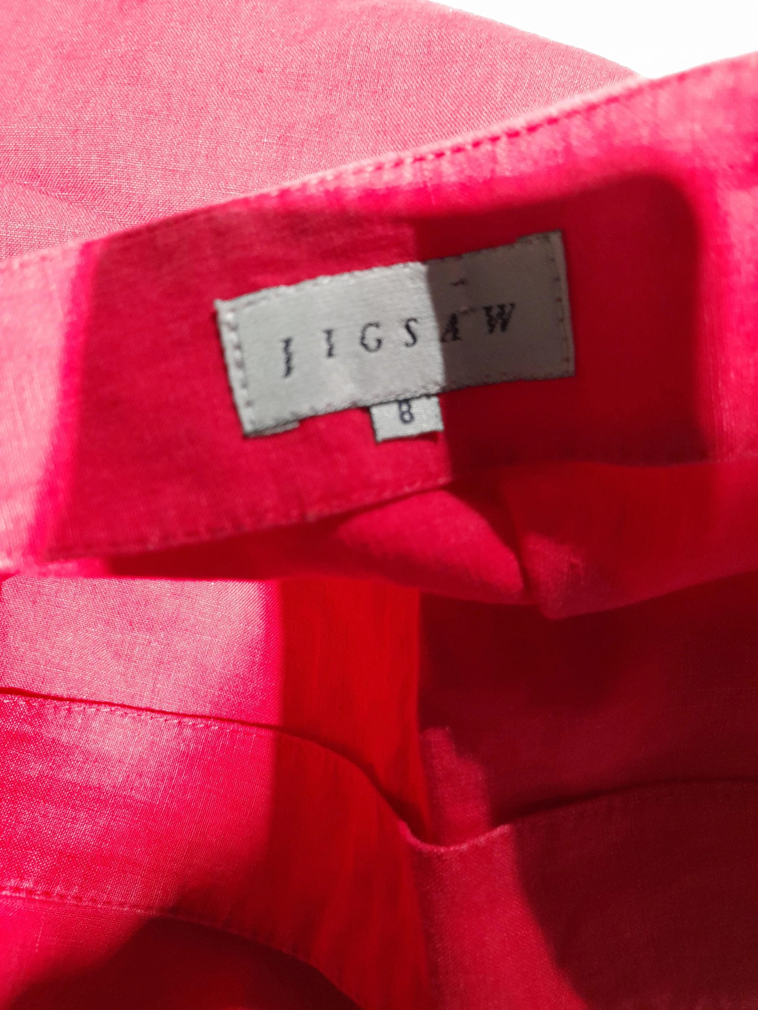 Jigsaw Women's Midi Skirt S Red 100% Linen Midi Straight & Pencil - Image 5