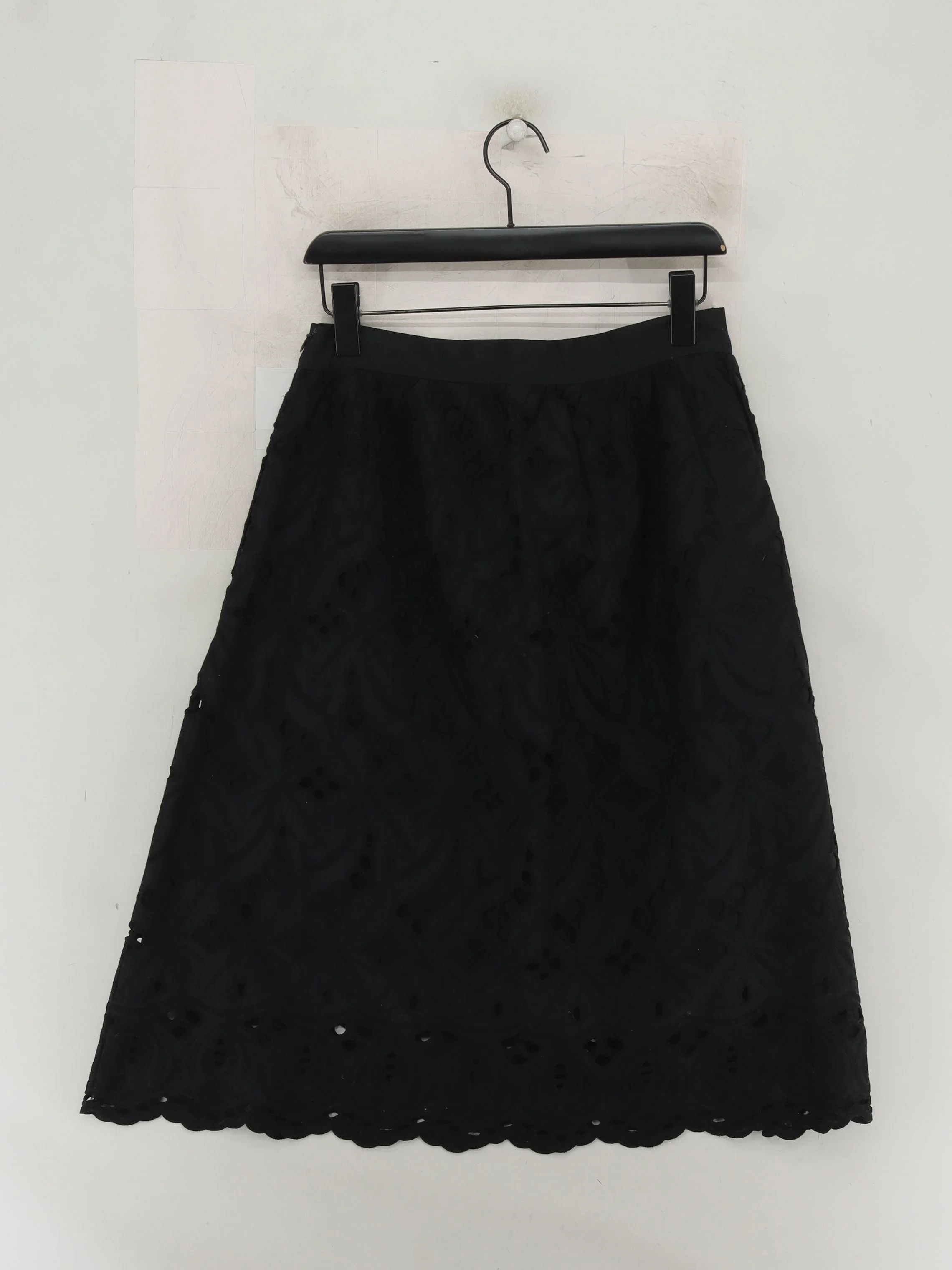 Jigsaw Women's Midi Skirt UK 12 Black Cotton with Polyester Midi A-Line - Image 2