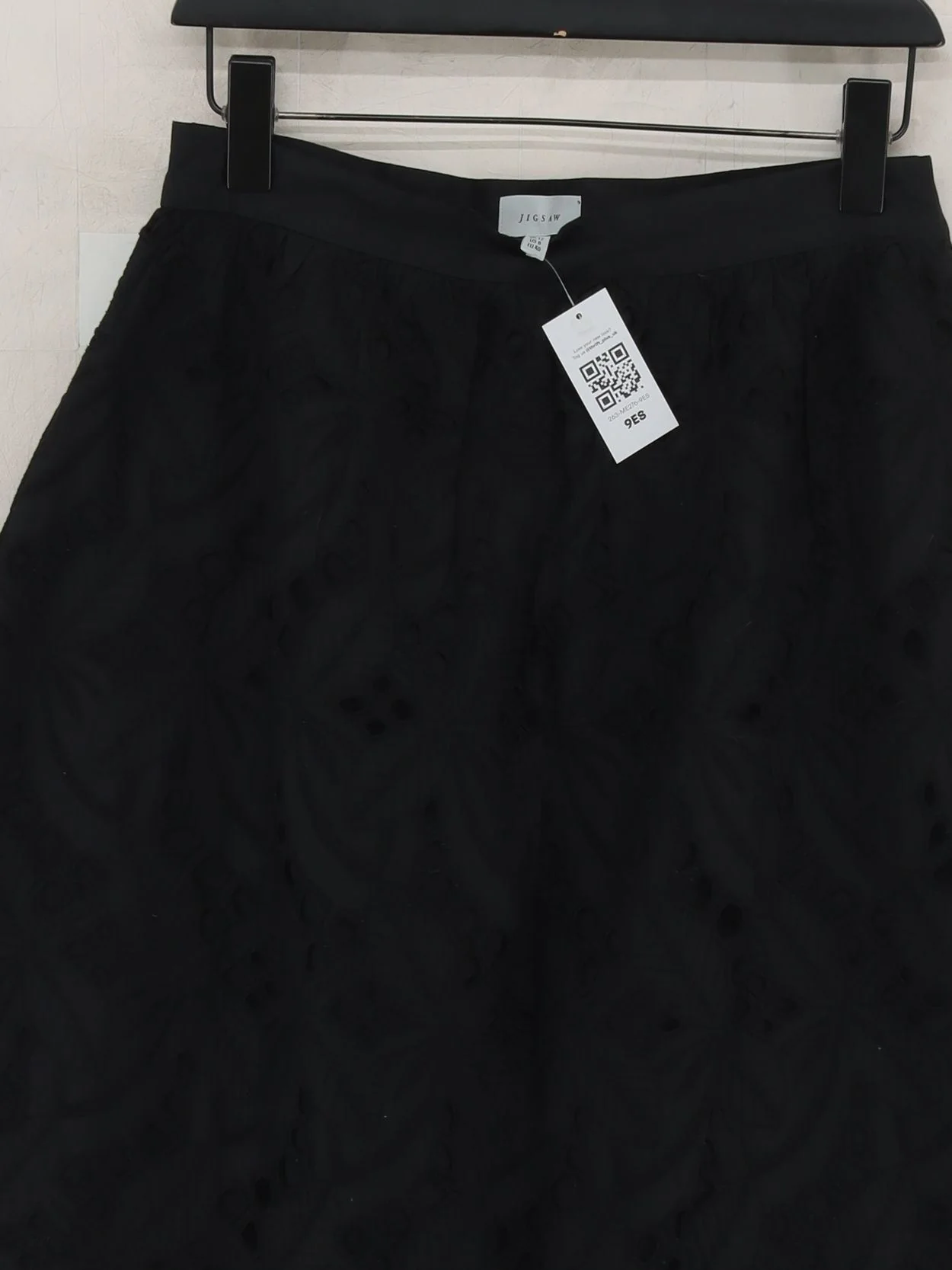 Jigsaw Women's Midi Skirt UK 12 Black Cotton with Polyester Midi A-Line - Image 3
