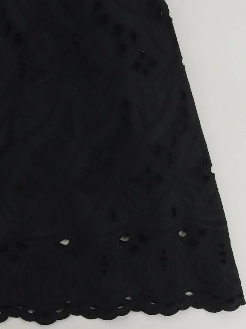 Jigsaw Women's Midi Skirt UK 12 Black Cotton with Polyester Midi A-Line - Image 4