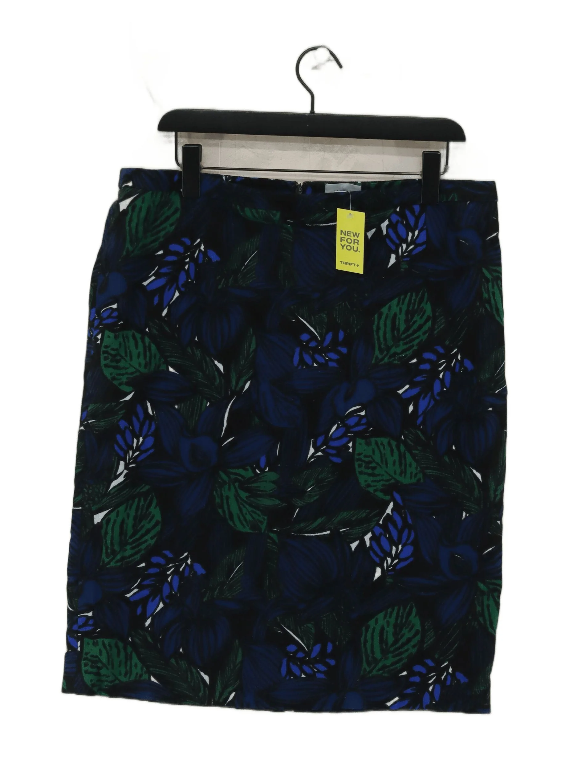 Jigsaw Women's Midi Skirt UK 16 Multi Cotton with Elastane Straight & Pencil